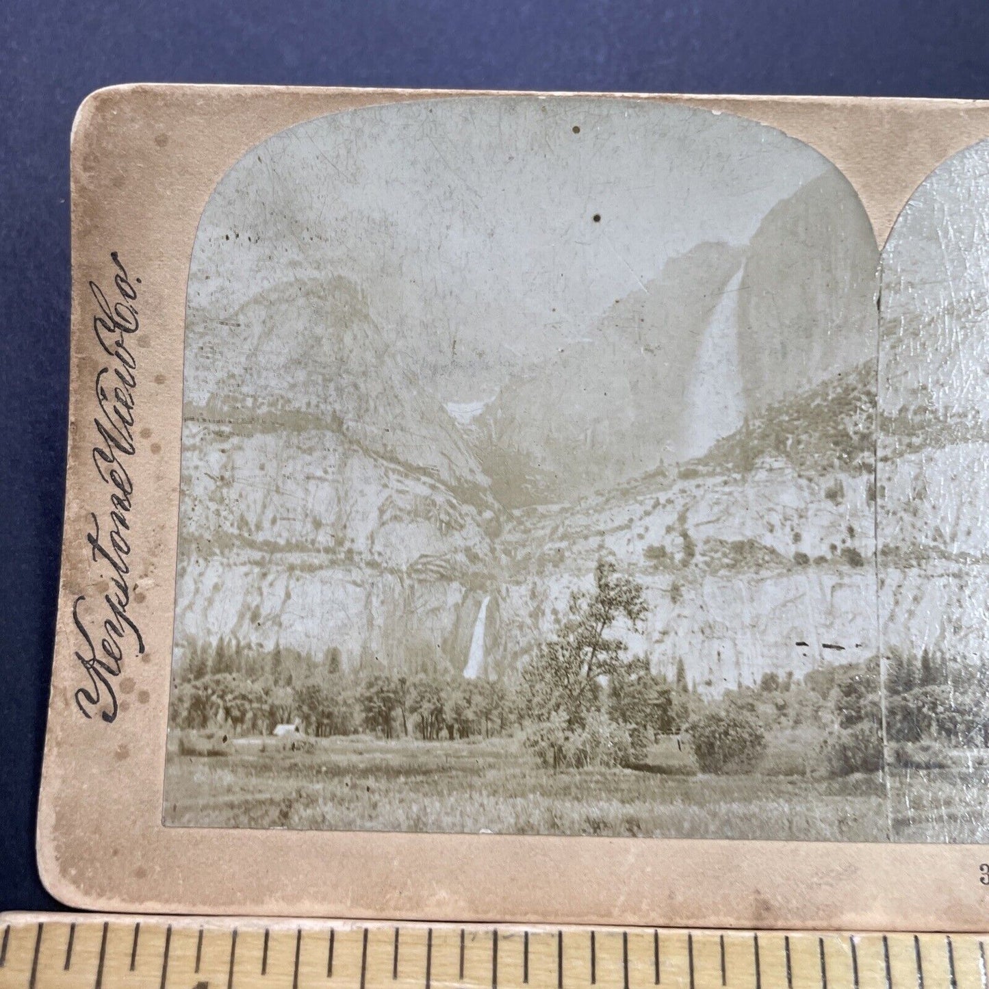 Antique 1880s Yosemite Falls California During Storm Stereoview Photo Card P3552