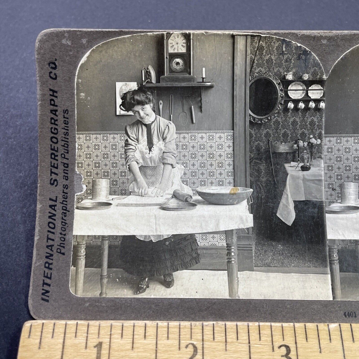 Antique 1903 French Cook Flirts With Photographer Stereoview Photo Card P2650