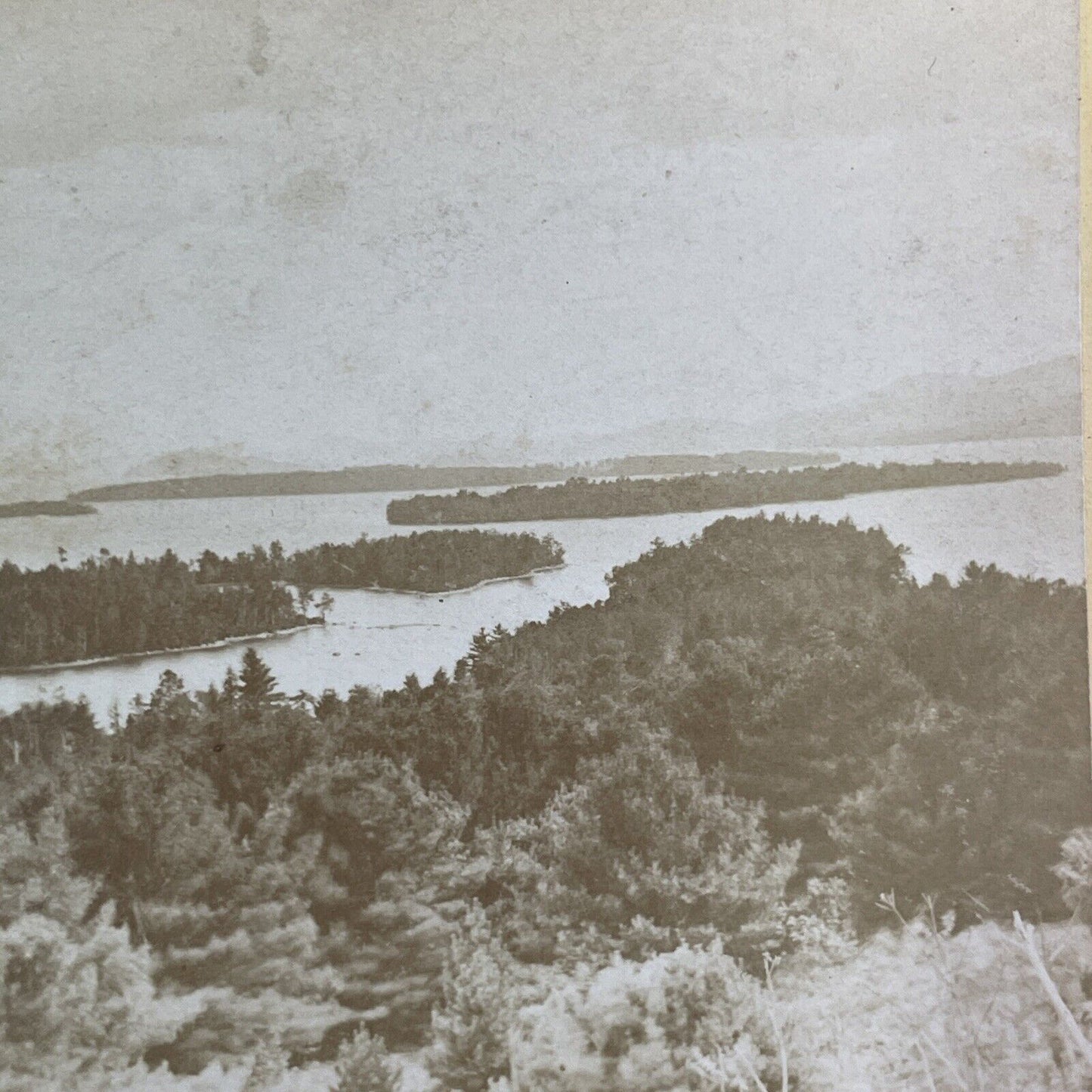 Lake Winnipesaukee Islands Stereoview New Hampshire Antique c1870s Y897