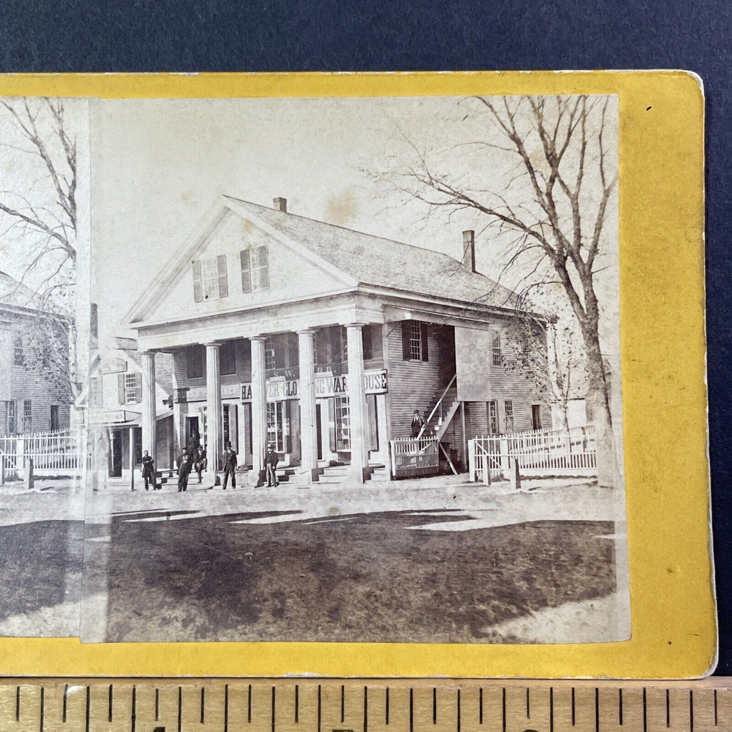 Hanover Clothing Warehouse Store NH Stereoview Photo Card Antique c1870 X970