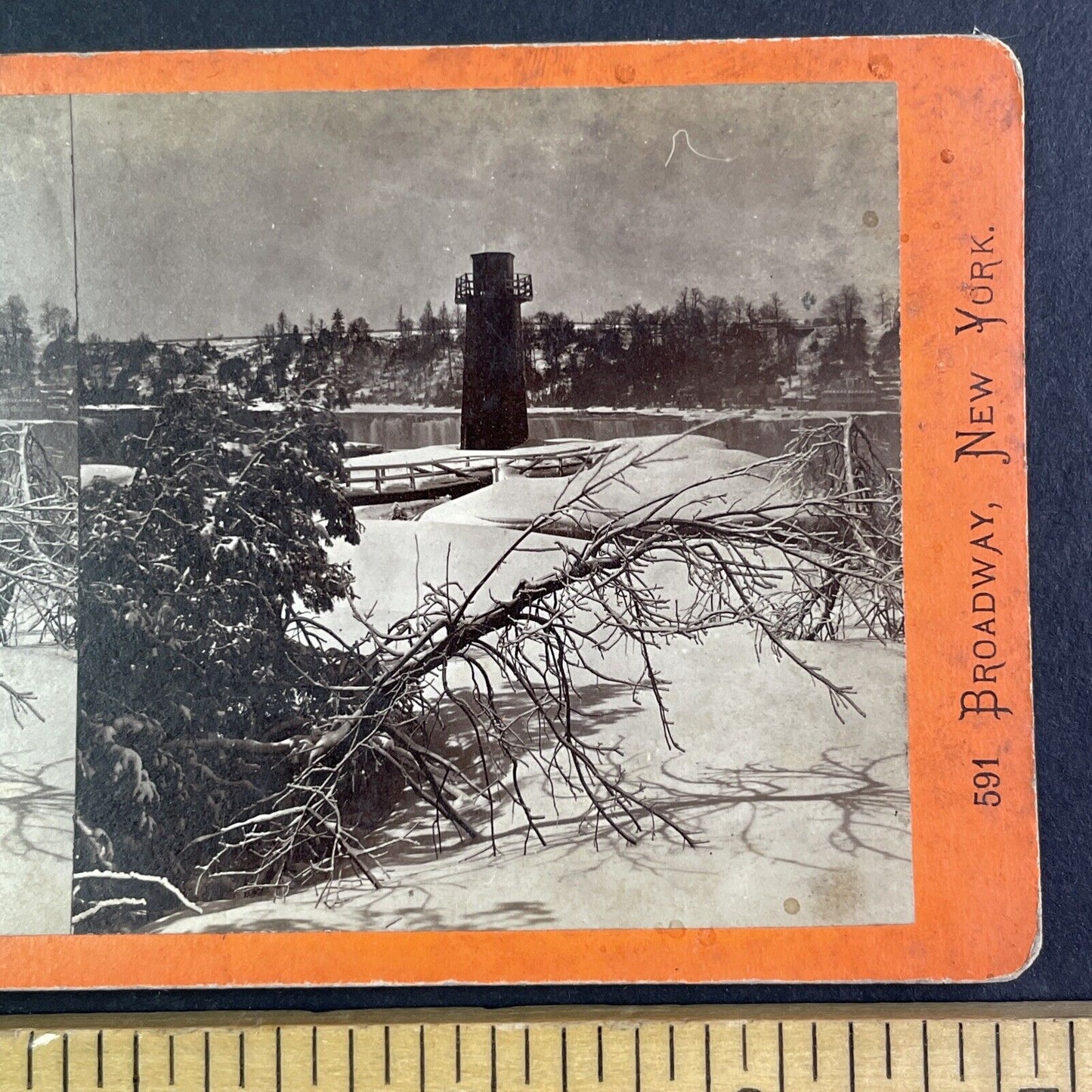 Terrapin Tower Niagara Falls NY Stereoview E & HT Anthony Antique c1870s X1928