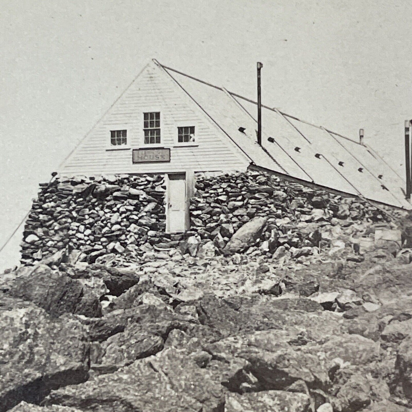 Mt Washington Tip Top House Stereoview Photo Card NW Pease Antique c1872 X985