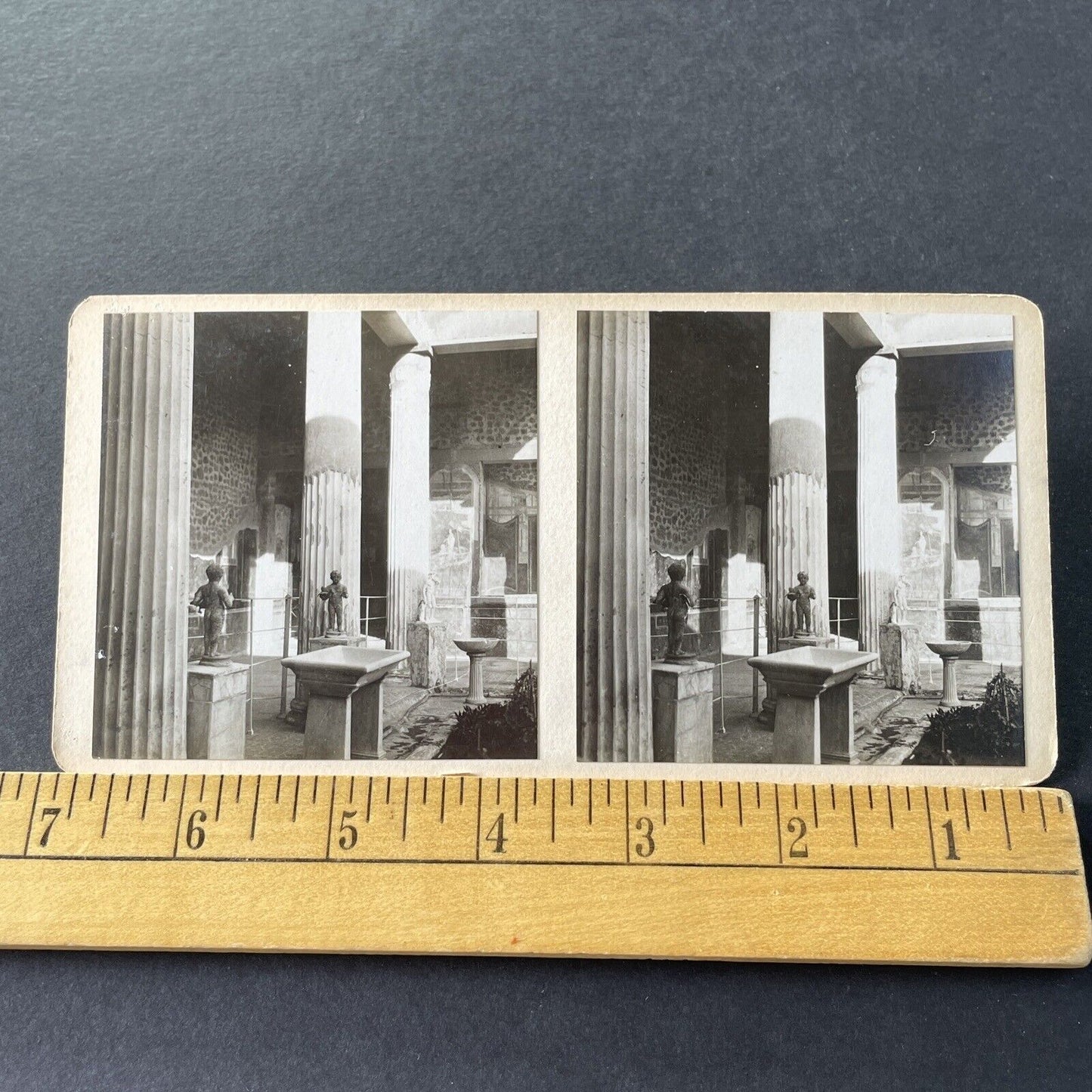 Antique 1925 House Of The Vettii Pompeii Italy OOAK Stereoview Photo Card P3273