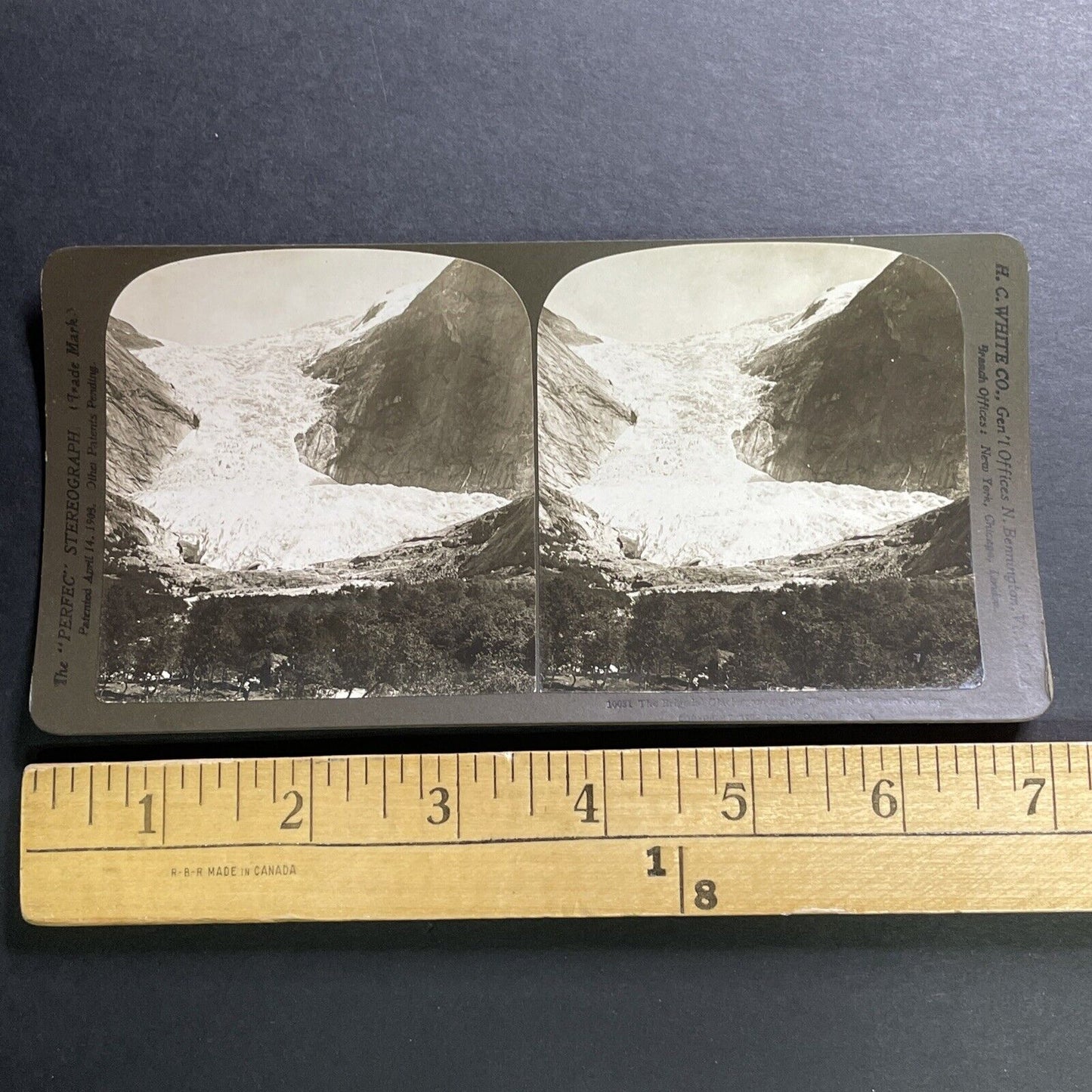 Antique 1902 Briksdal Glacier Aamot Norway Stereoview Photo Card P1457