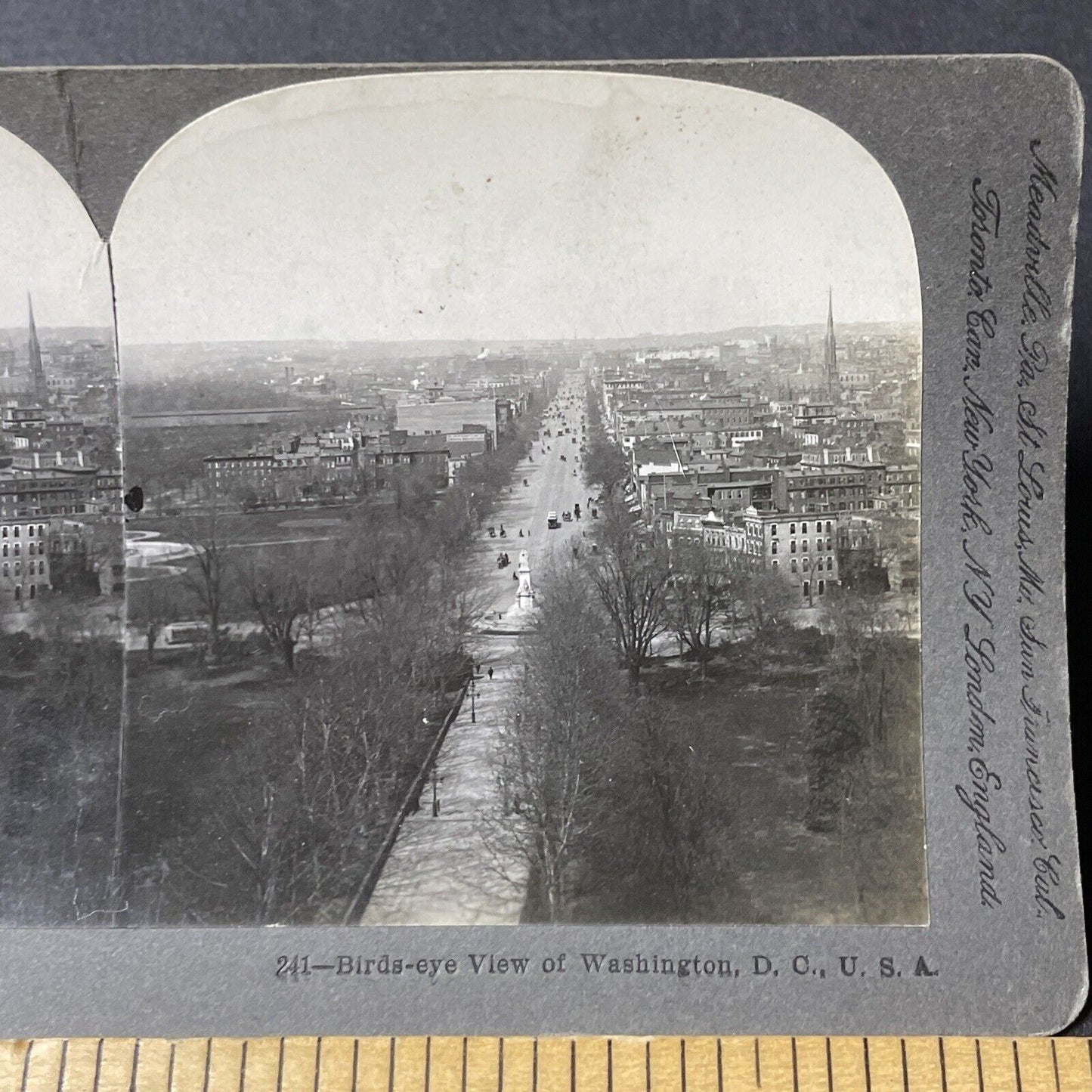 Antique 1898 Downtown Washington DC Stereoview Photo Card V2840