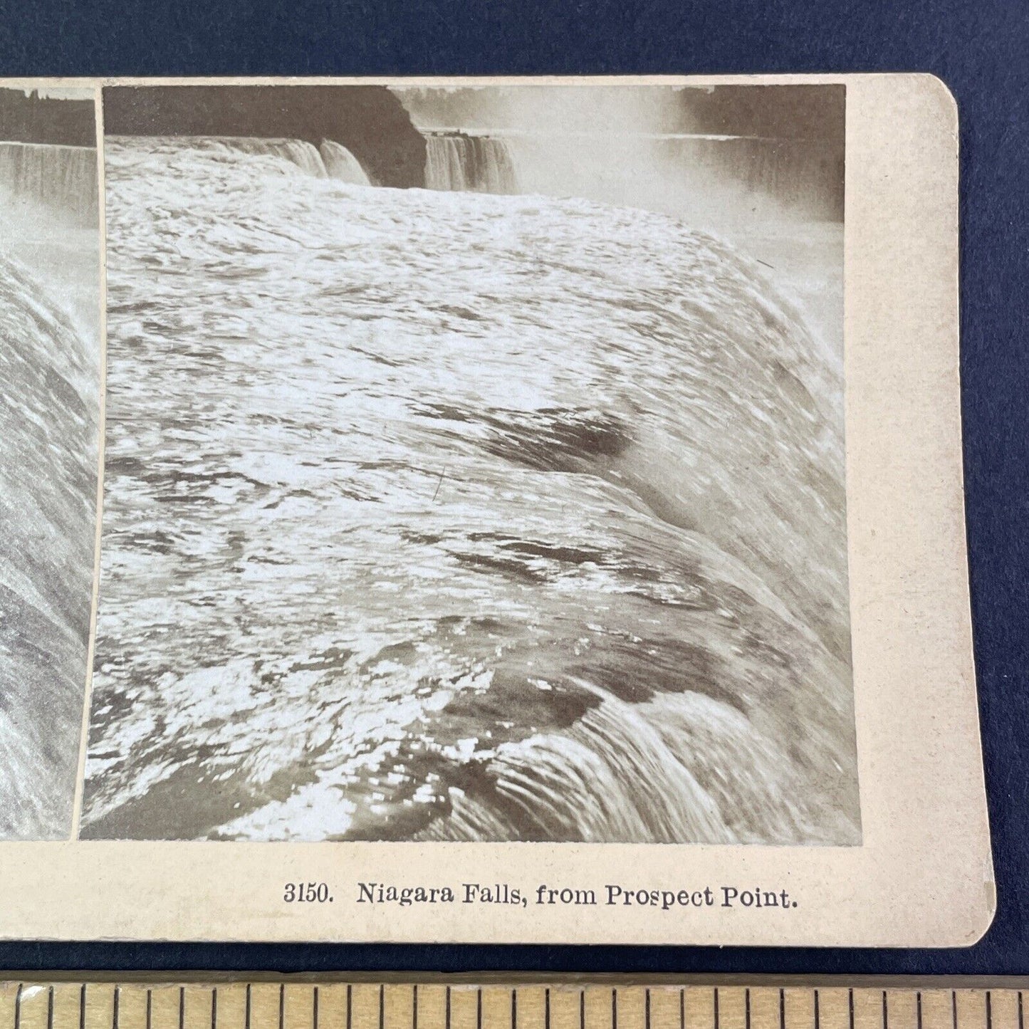 Edge of Niagara Falls from Prospect Point Stereoview Antique c1880 Y2211