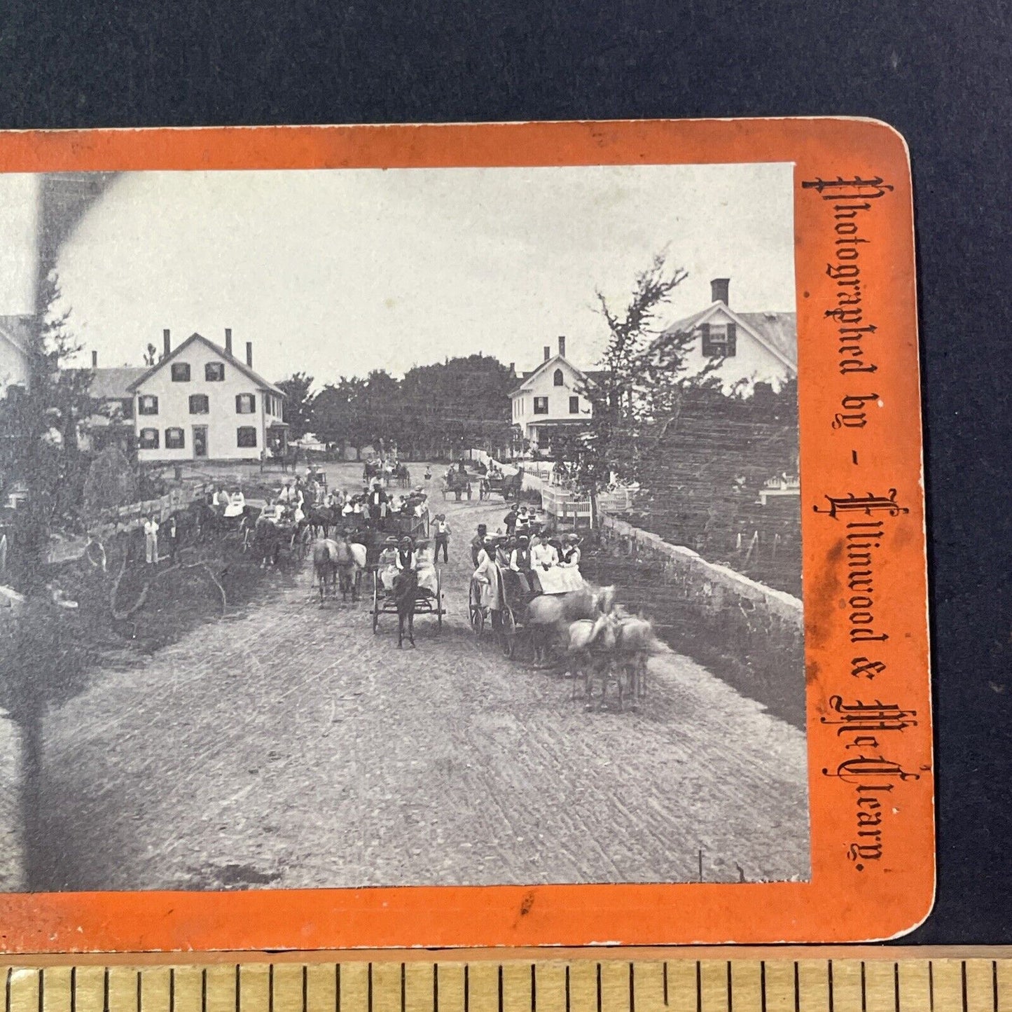 Towns People Manchester NH 2-Sided Stereoview Photo Card Antique c1869 X896