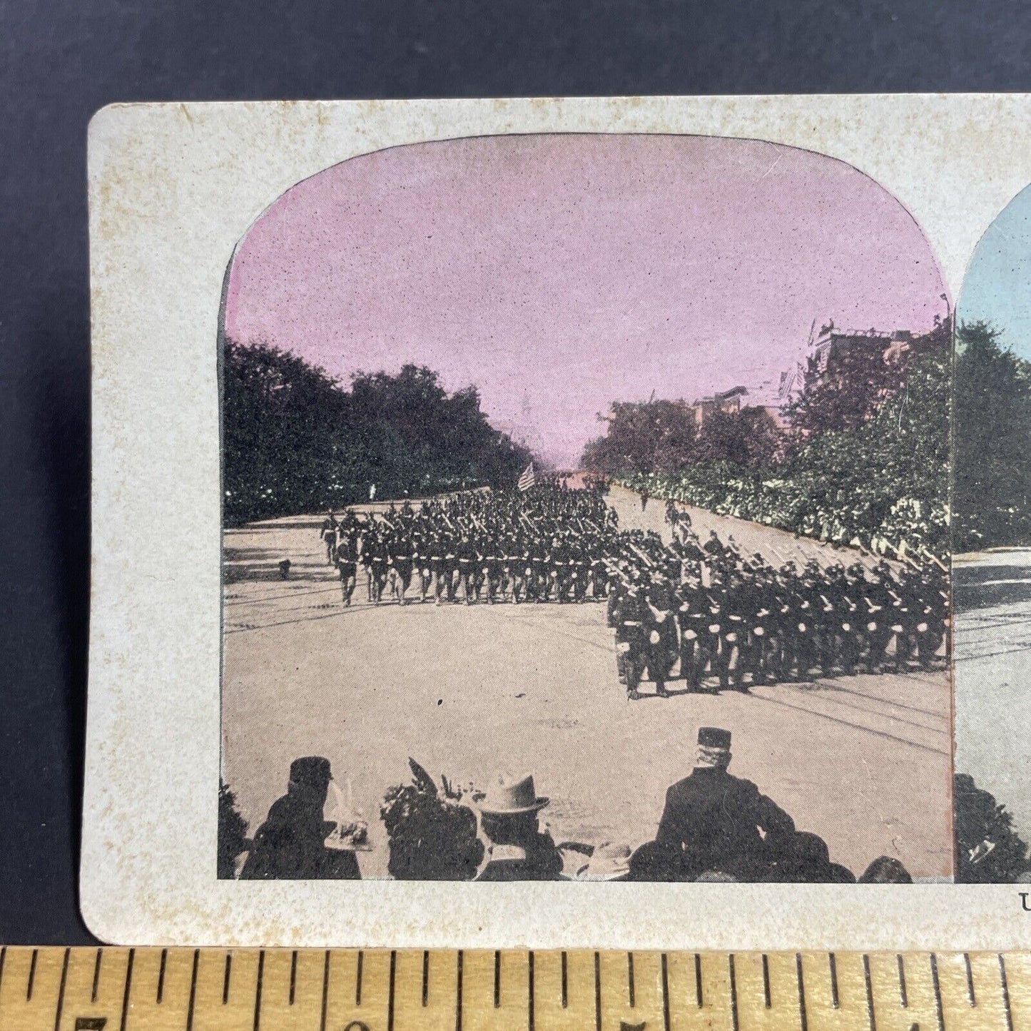 Antique 1902 US Infantry Army Parade Washington DC Stereoview Photo Card P856-04