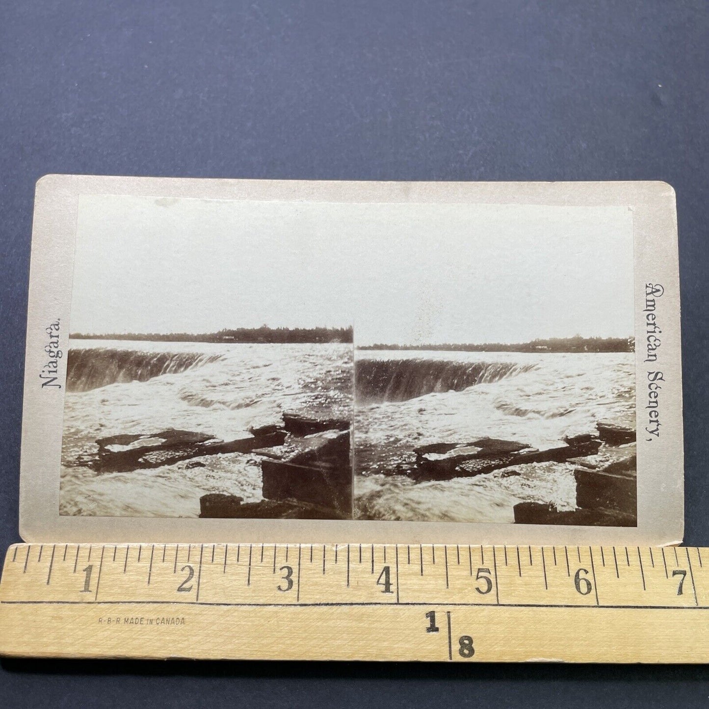 Antique 1860s Niagara Falls Upper River First Photos Stereoview Photo Card P2536