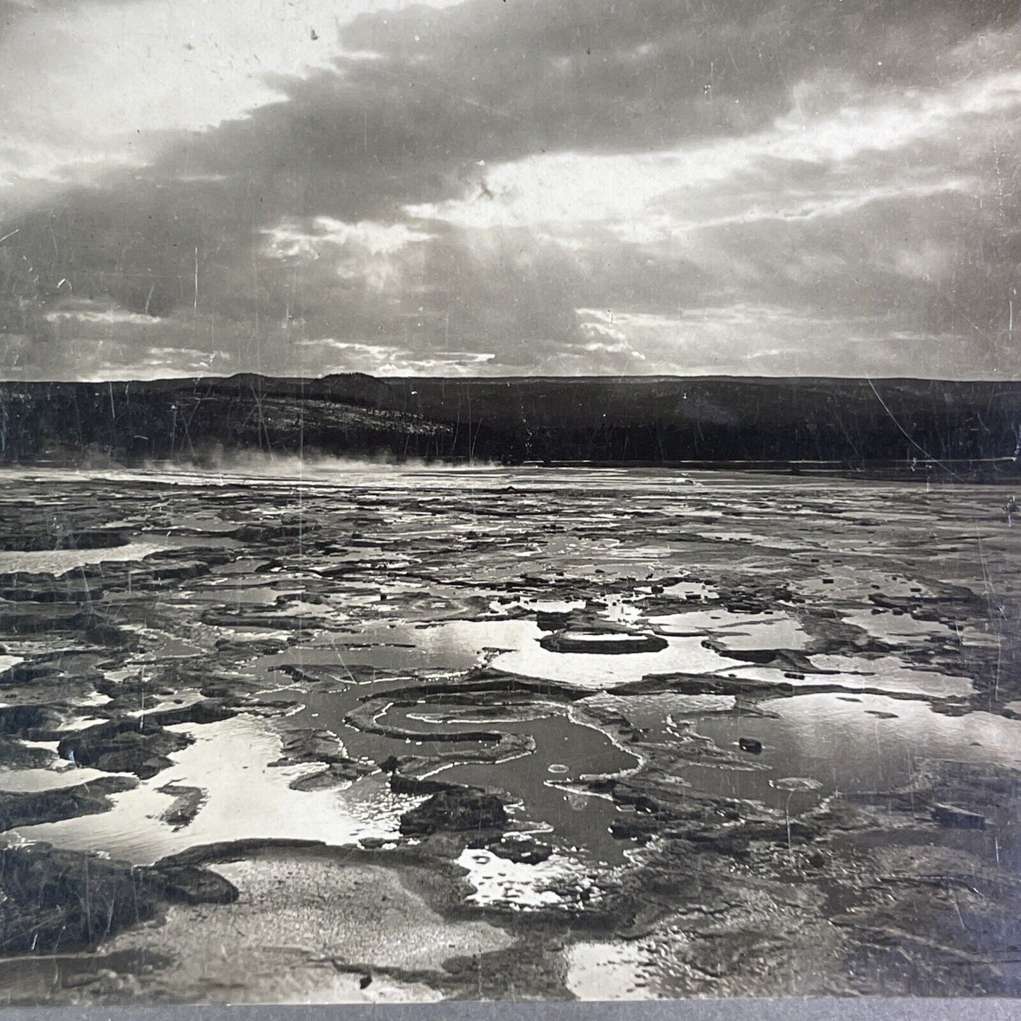 Geyser Lower Basin Yellowstone Park Stereoview Wyoming Antique c1904 Y966