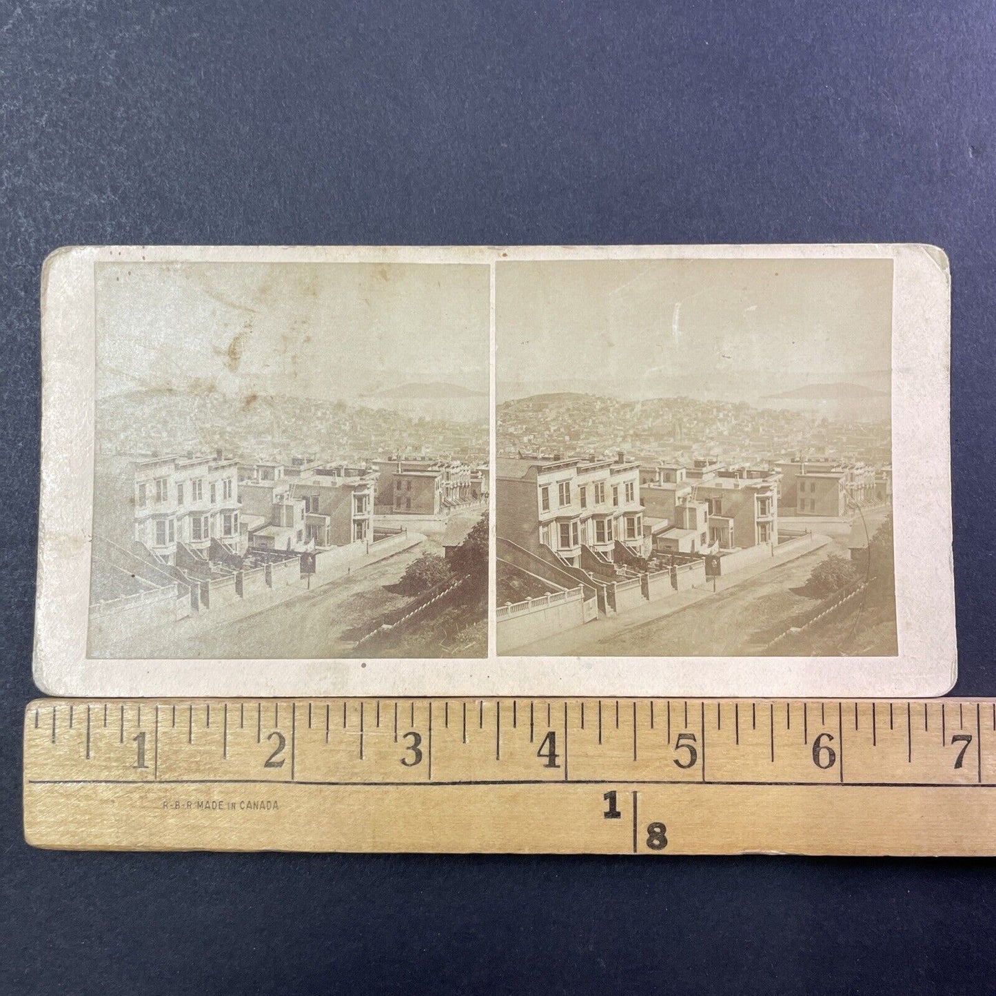 Nob Hill San Francisco Stereoview Photo Card BW Kilburn Antique c1870 X851