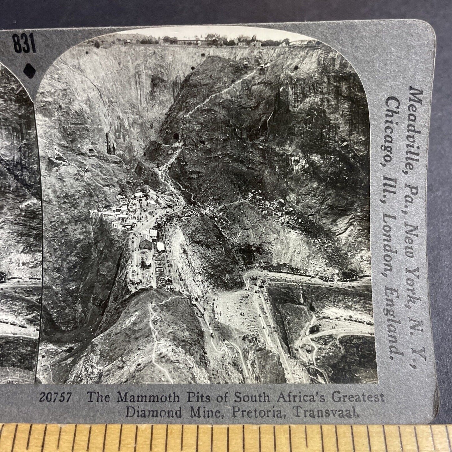 Antique 1910s Premier Diamond Mine Pretoria SA Stereoview Photo Card P4233