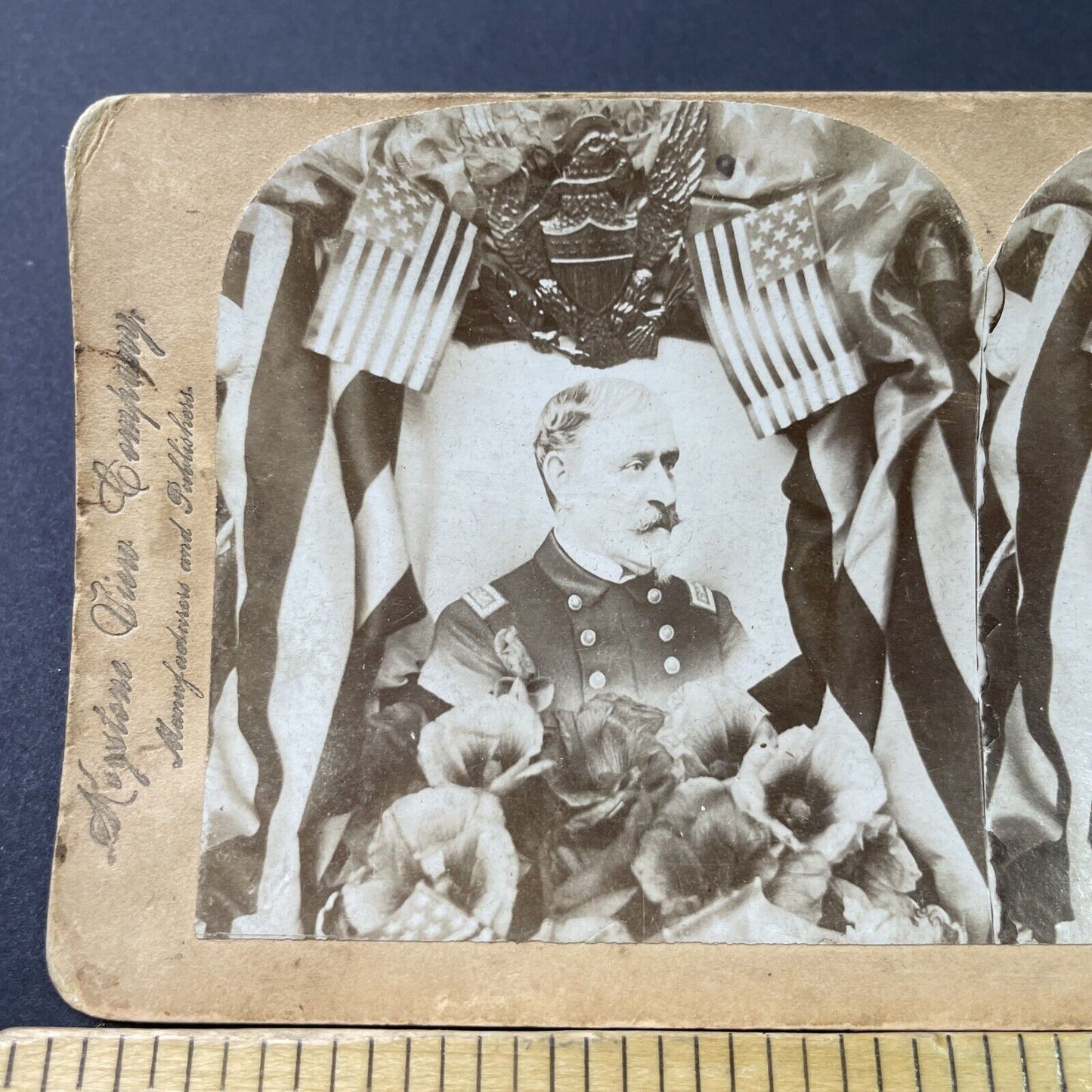 Antique 1898 US Navy Admiral Winfield Scott Schley Stereoview Photo Card P2860