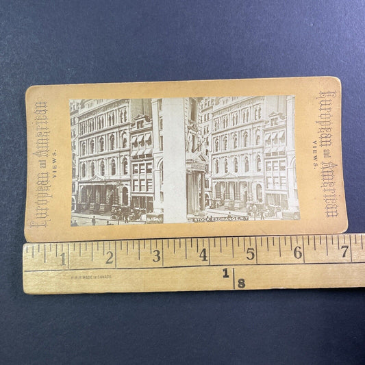 New York Stock Exchange Stereoview 10 Broad St Manhattan Antique c1880 X1301