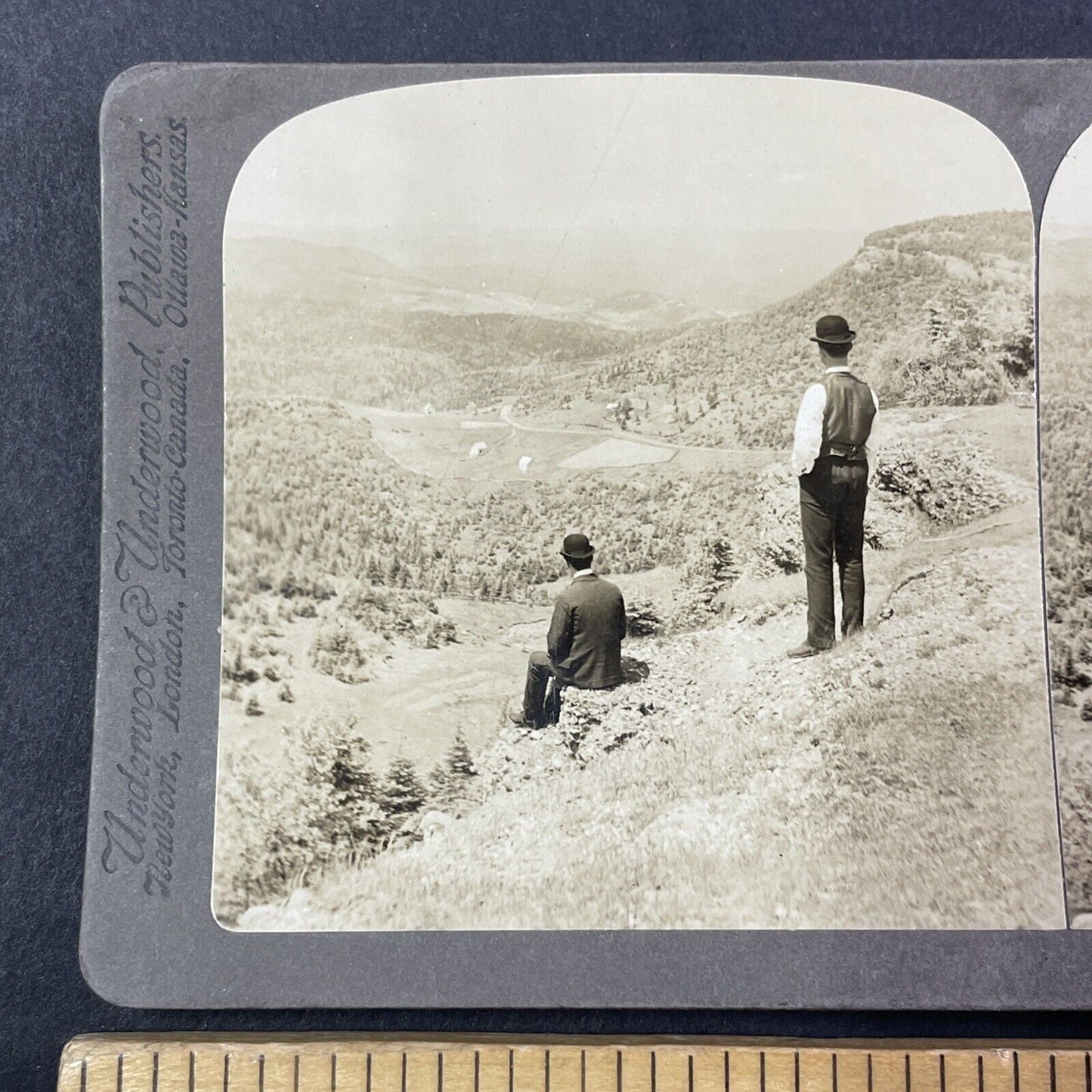 Perce Percé Quebec Canada Stereoview Valley View Antique c1902 Y1771