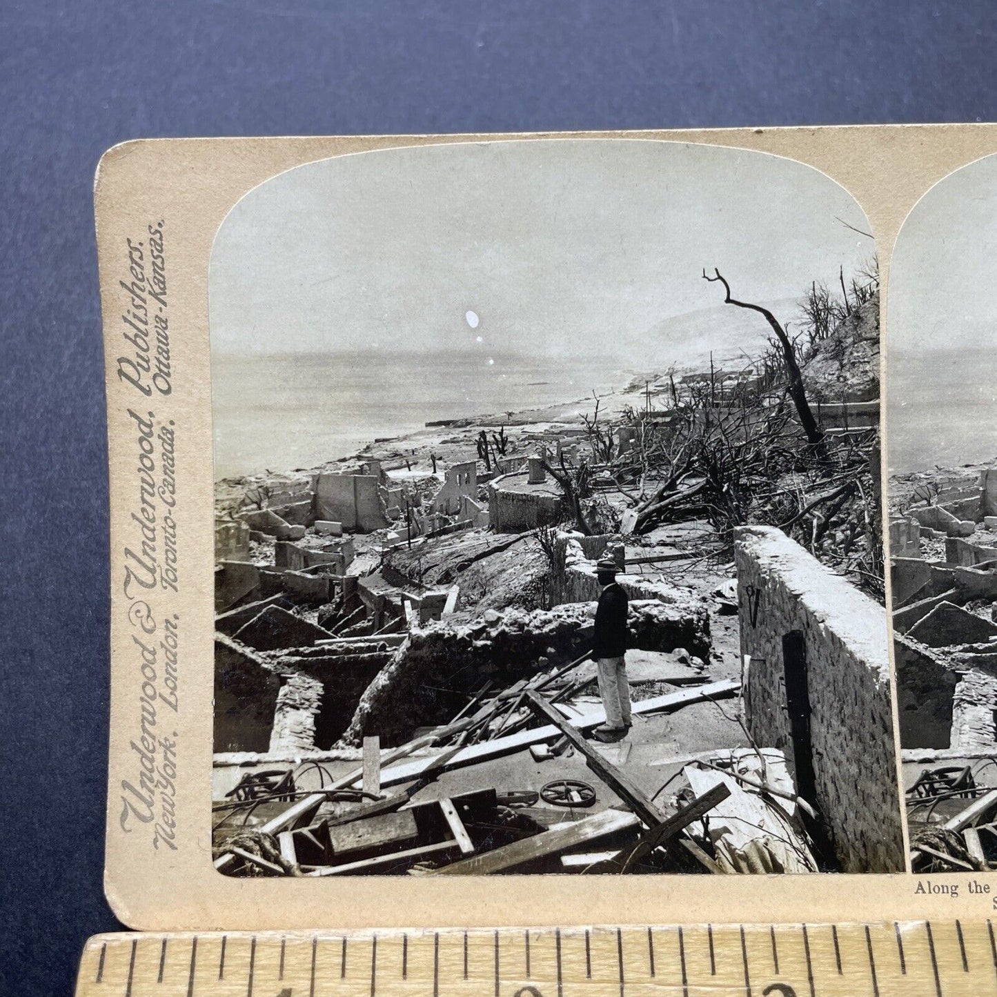 Antique 1902 Volcano Eruption Disaster Martinique Stereoview Photo Card P2347