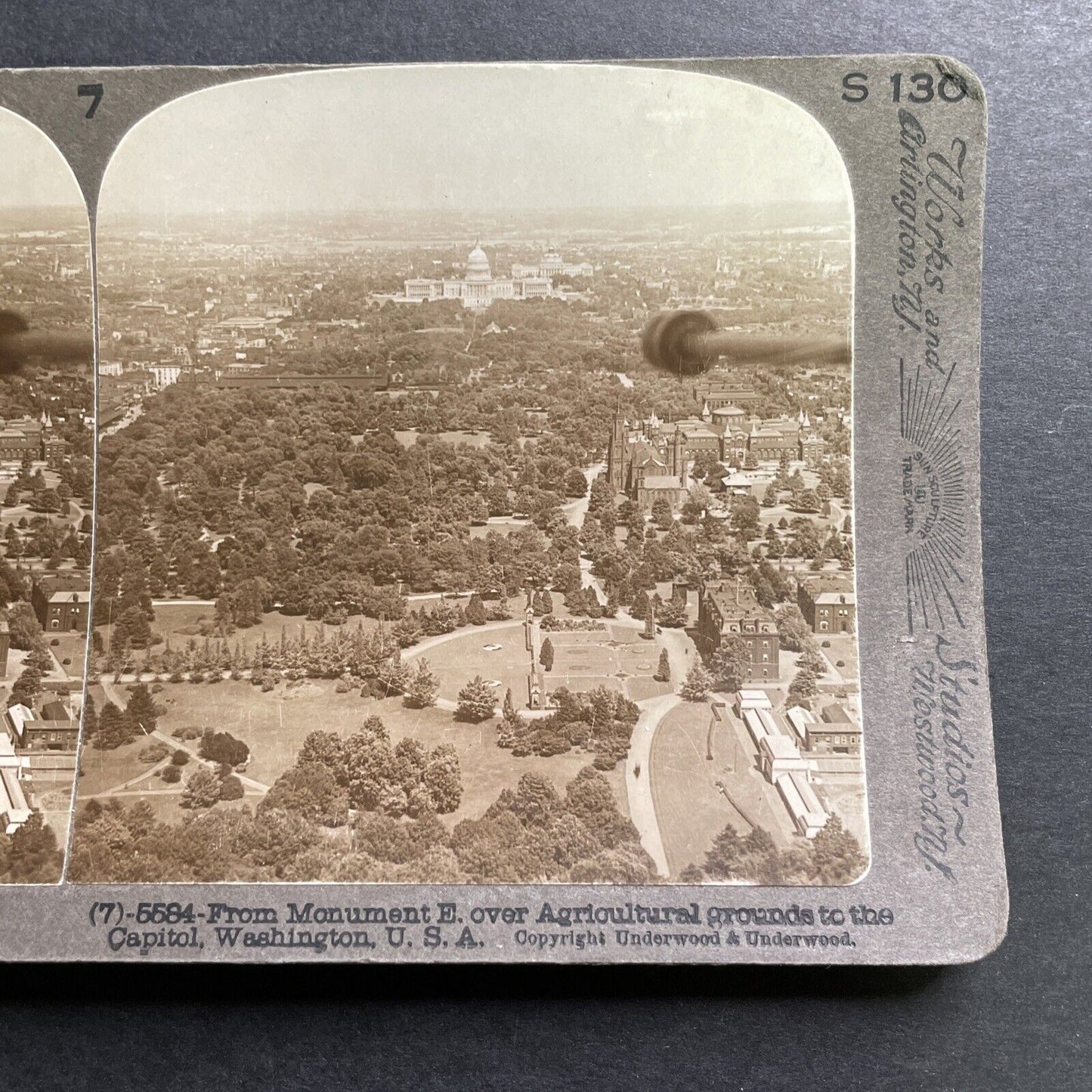 Antique 1905 Washington DC Birdseye View Stereoview Photo Card P1398