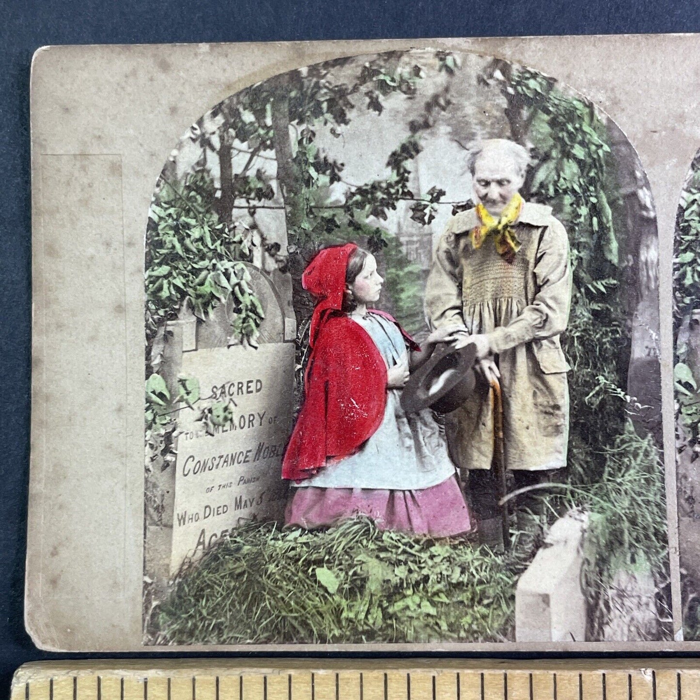 Little Red Riding Hood Grave Stereoview Attributed To James Robinson c1859 Y1216