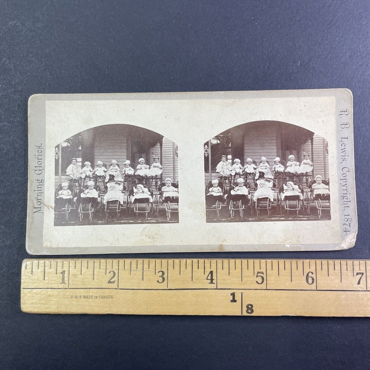 Physicist William Coolidge Babies of Hudson Massachusetts Stereoview c1874 Y1303