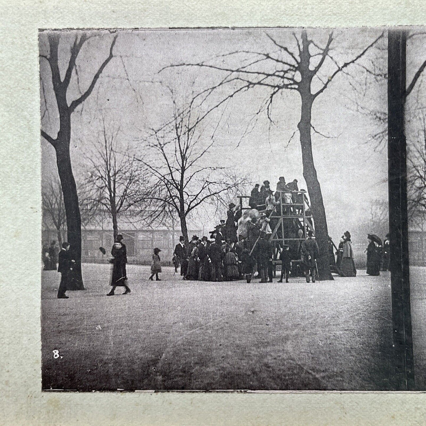 Antique 1880s Elephant Rides At The London Zoo Stereoview Photo Card P1681