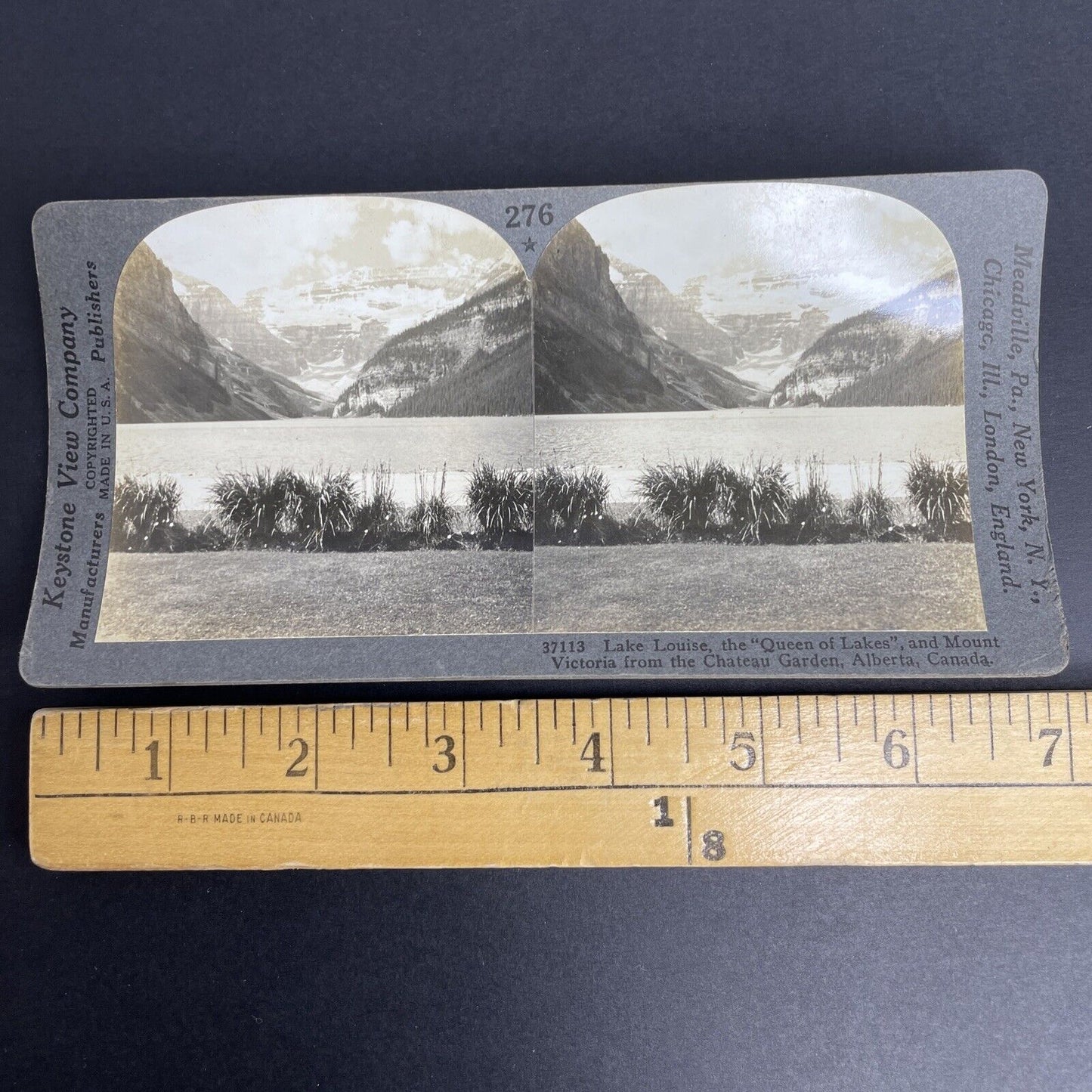 Antique 1905 Lake Louise & Glacier Alberta Stereoview Photo Card P889