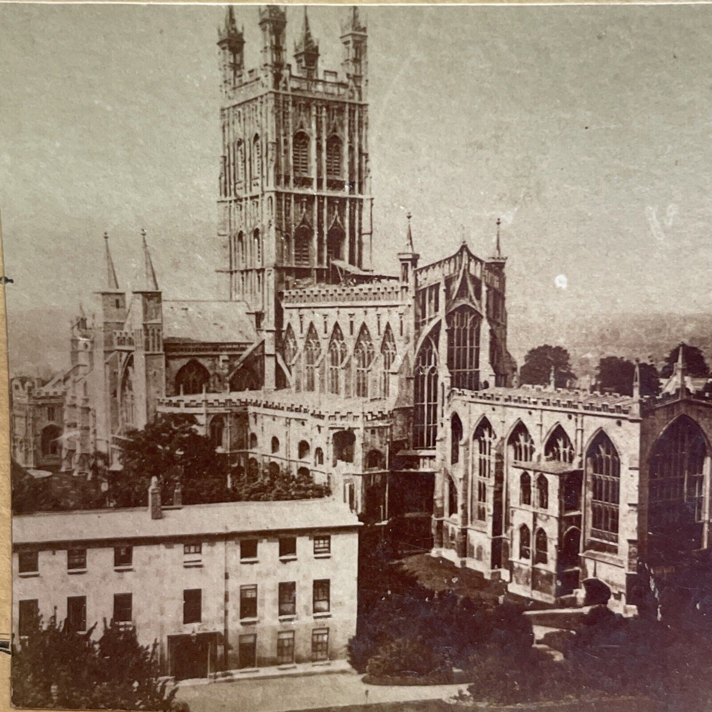 Antique 1860s Gloucester Cathedral England Stereoview Photo Card P2095