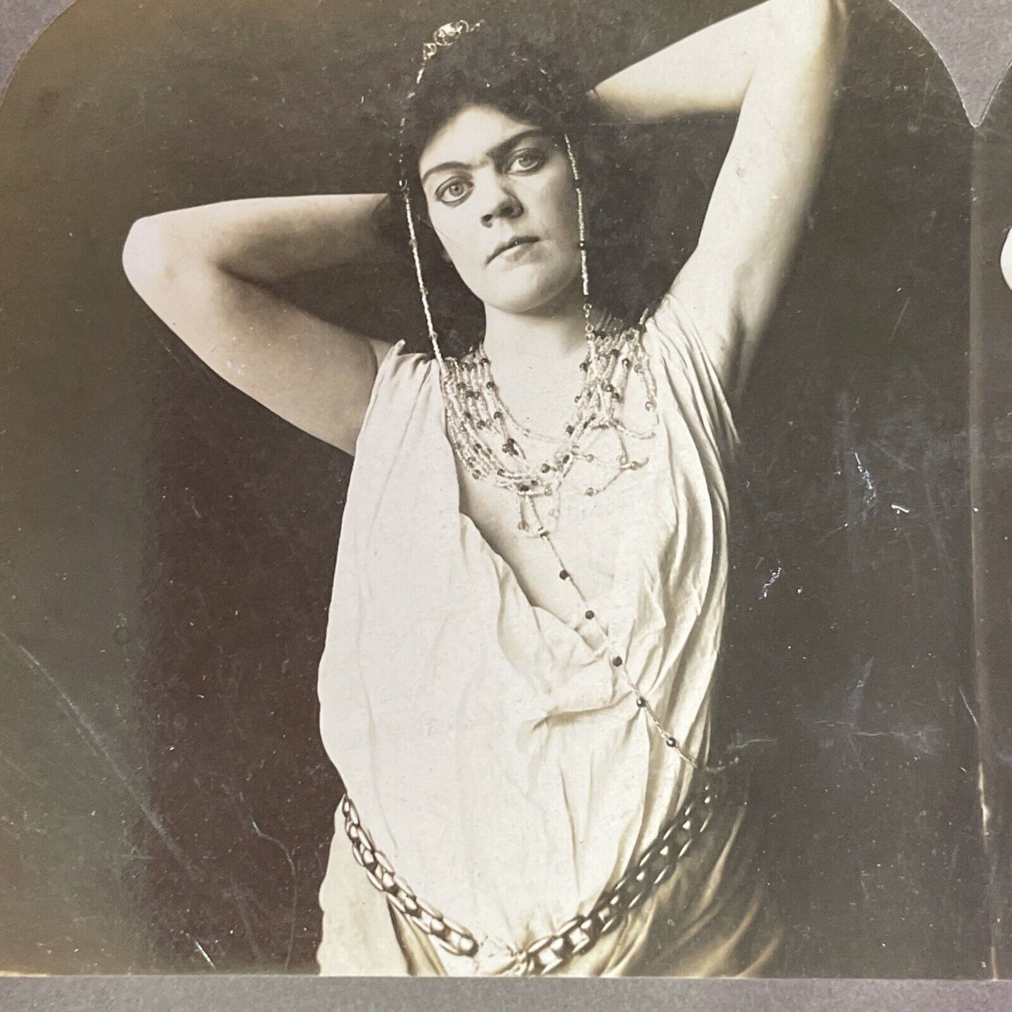 Burlesque Belly Dancer in Costume Stereoview T.W. Ingersoll Antique c1890s Y1774