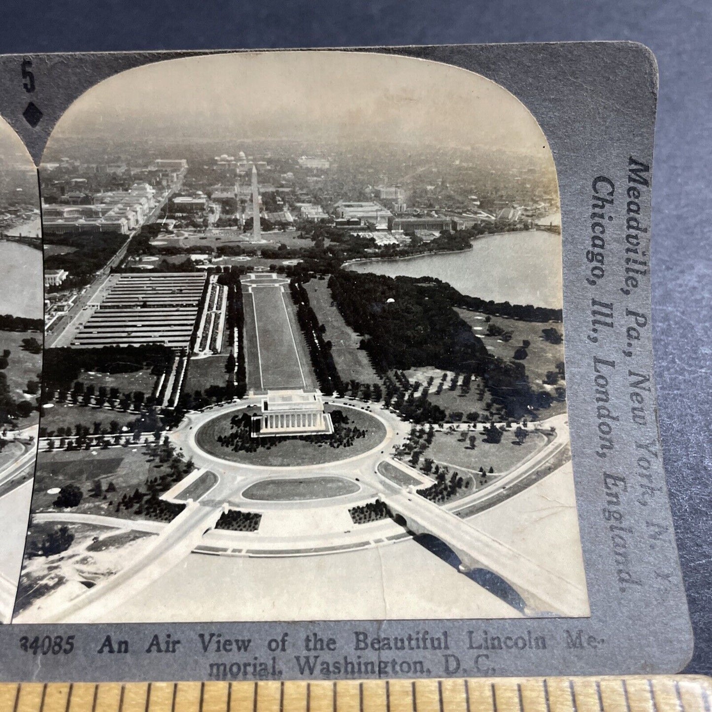 Antique 1920s The Lincoln Memorial Washington DC Stereoview Photo Card P4972