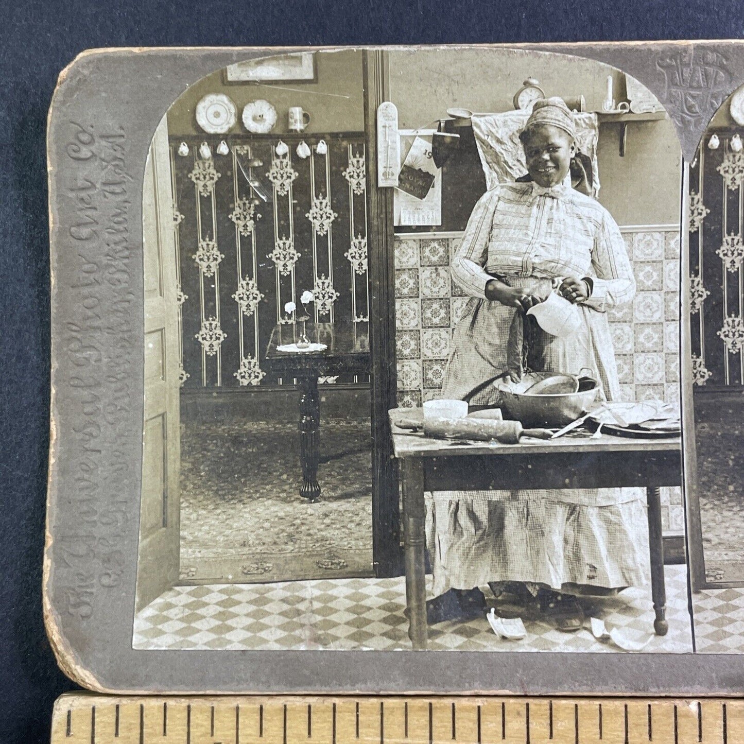 African American House Cook Stereoview CH Graves Antique c1901 X1537