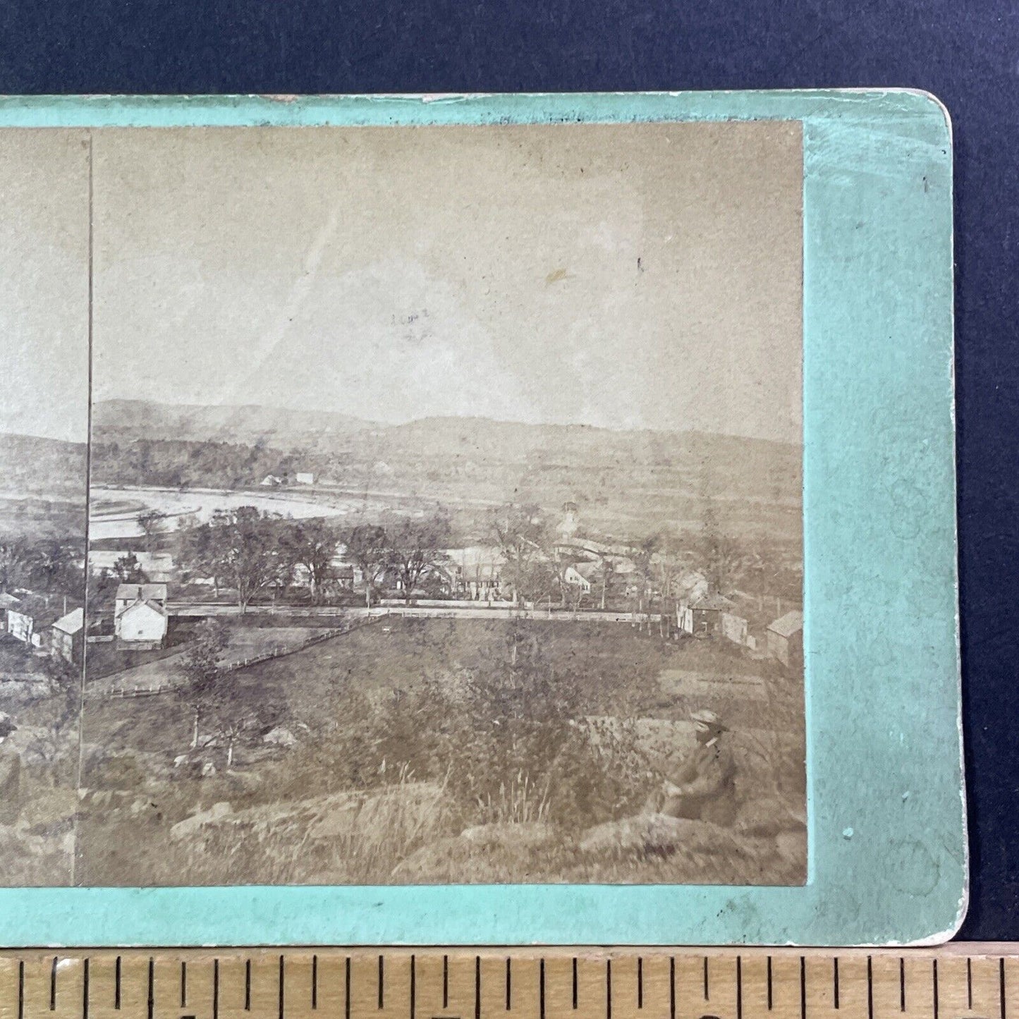 Boscawen New Hampshire Downtown Stereoview MC Harriman Antique c1875 X1217