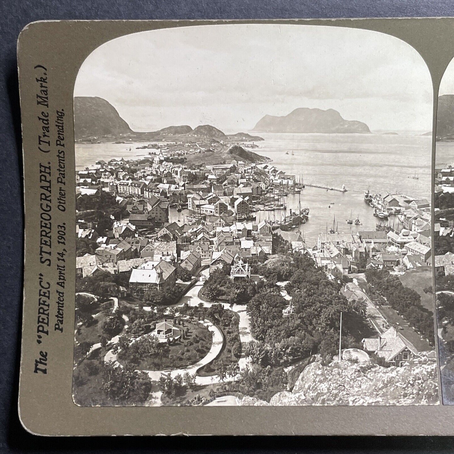 Antique 1902 Alesund Aalesund City Norway Stereoview Photo Card P1458