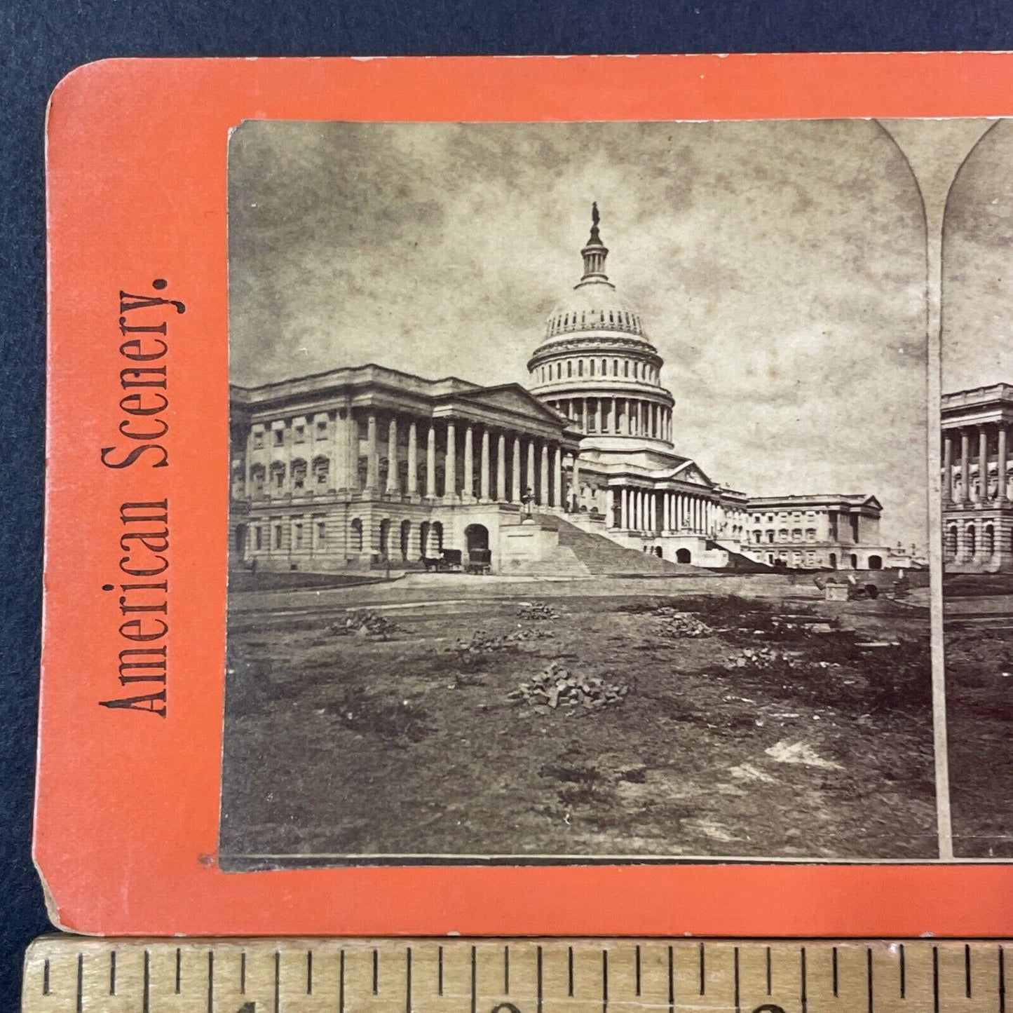 Newly Completed Capitol Building Stereoview Washington DC Antique c1866 X1271