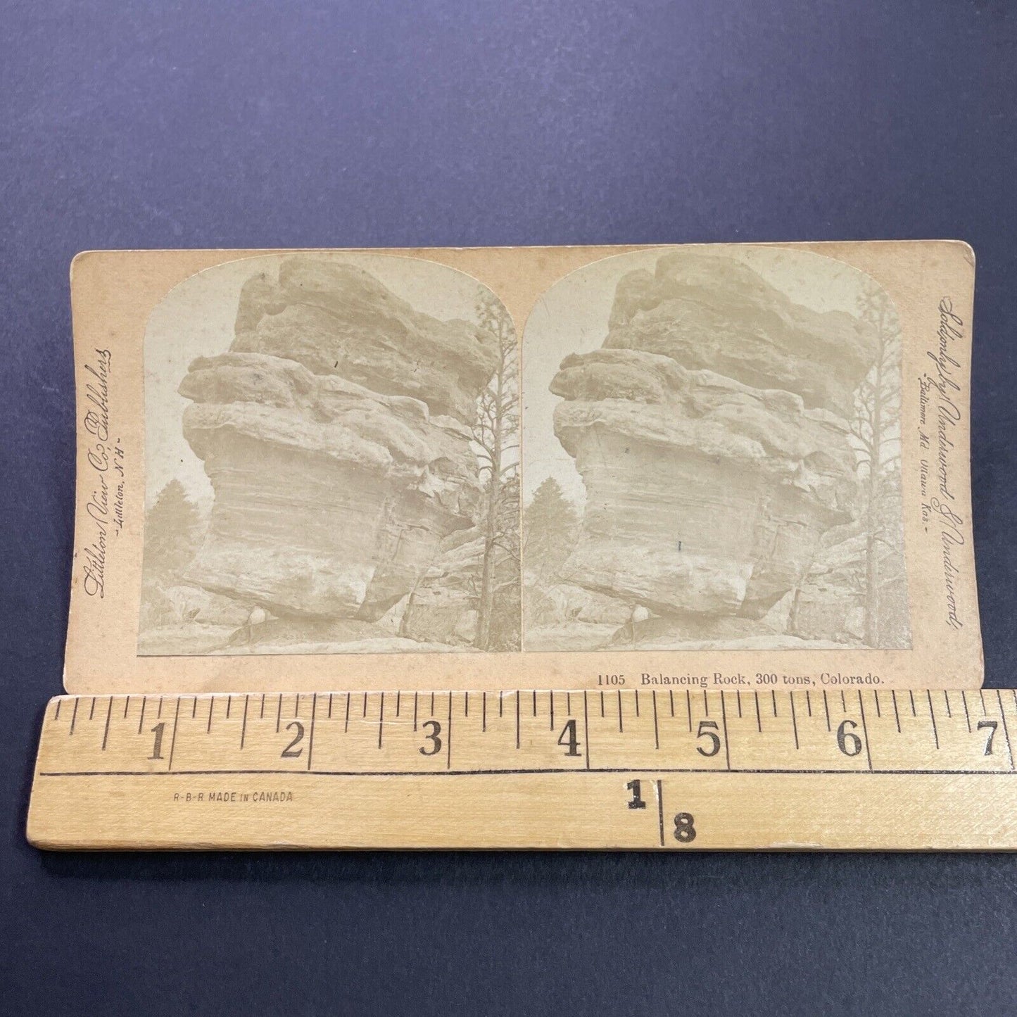 Antique 1880s Balanced Rock Garden Of The Gods CO Stereoview Photo Card P3500