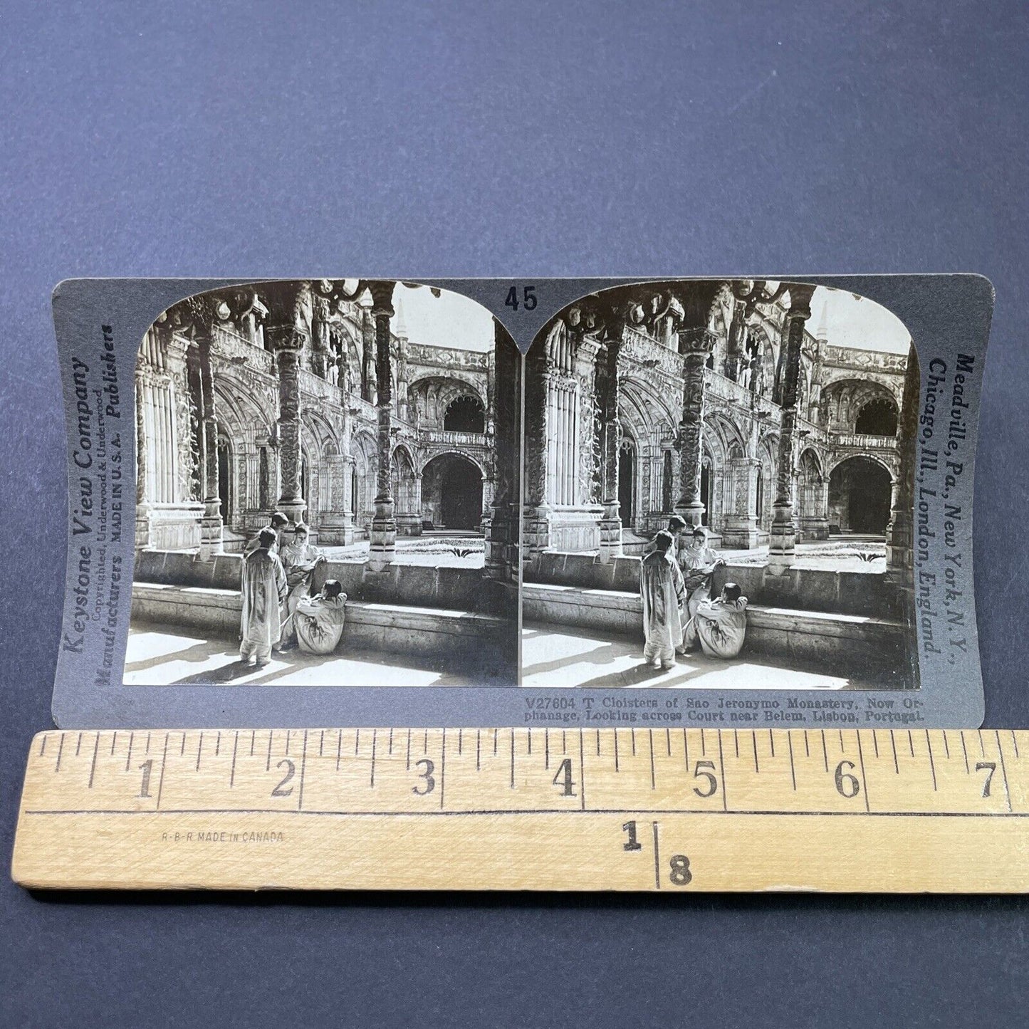 Antique 1910s Catholic Monk Boys Lisbon Portugal Stereoview Photo Card P2800