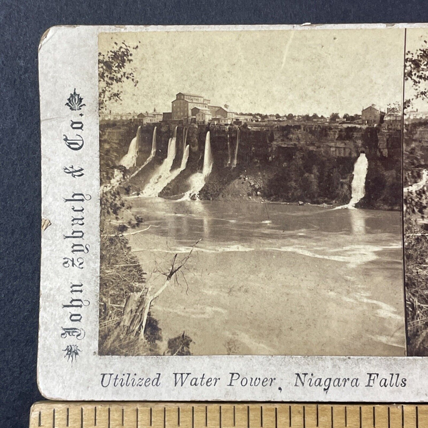 Hydro Electric Power Plant Stereoview Niagara Falls Zybach Antique c1885 X1232