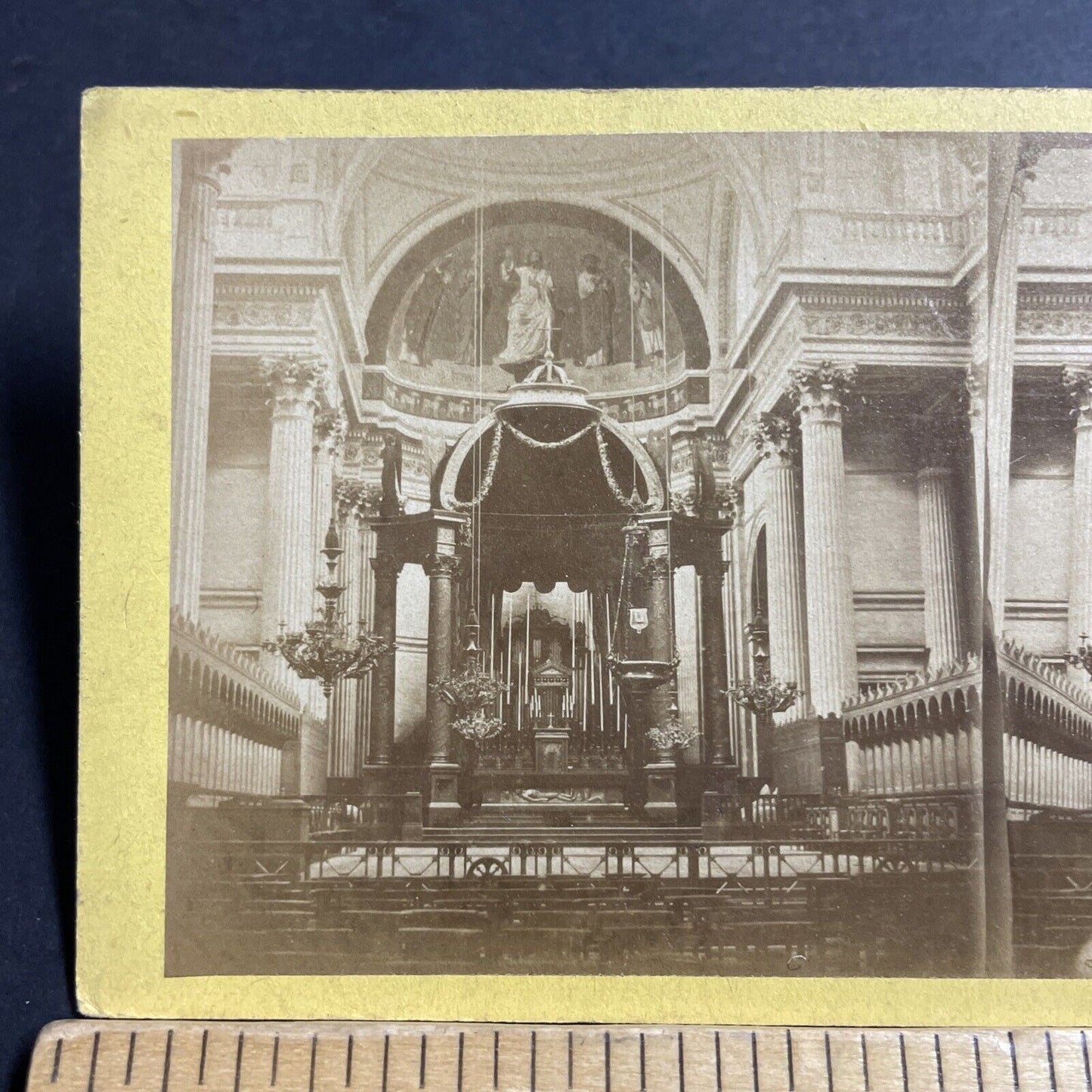 Antique 1870s Inside The Pantheon Paris France Stereoview Photo Card P5185