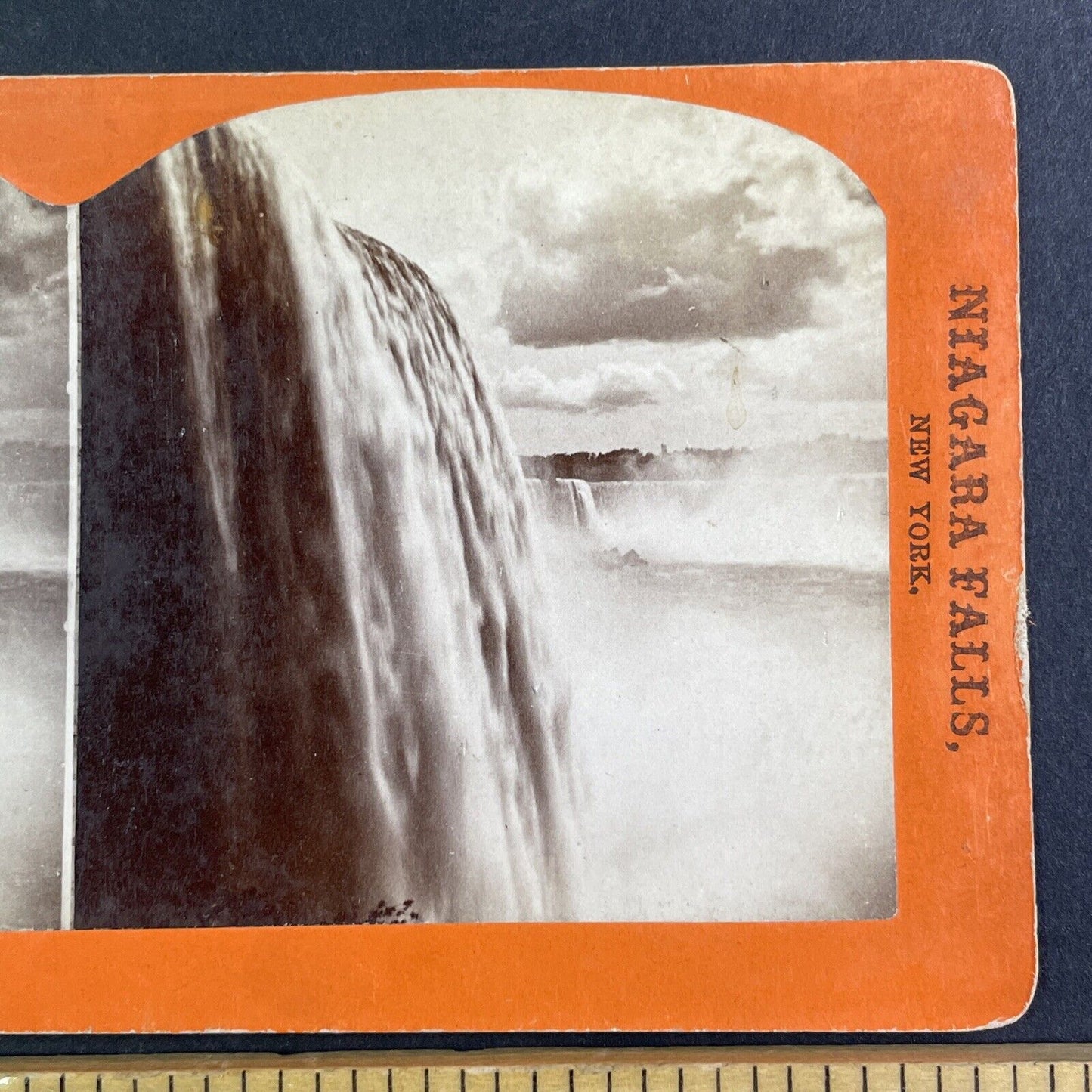 American Side of Niagara Falls Stereoview George Barker Antique c1870s Y2610