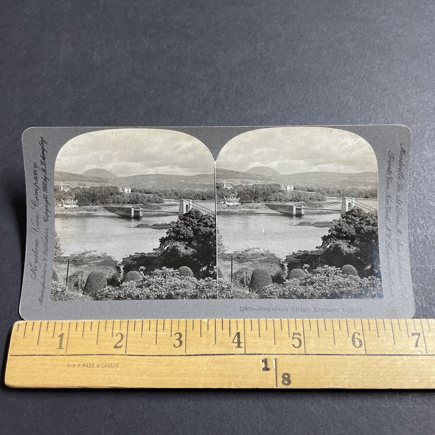 Antique 1902 Kenmare Suspension Bridge Ireland Stereoview Photo Card P5070