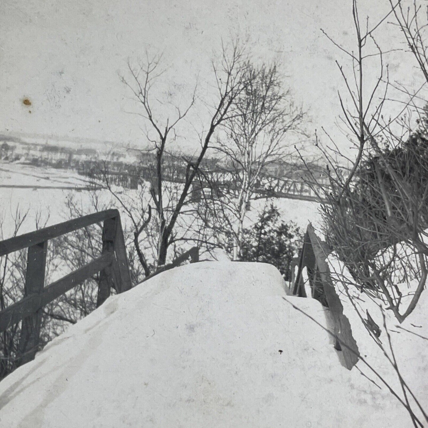 Alexandra Bridge Ottawa Ontario Canada Stereoview OOAK Antique c1908 Y2715