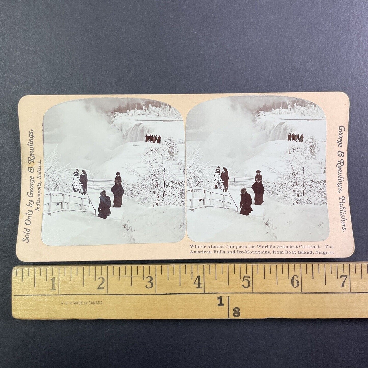 Niagara Falls Frozen Deep Freeze Stereoview George and Rawlings c1901 Y1457