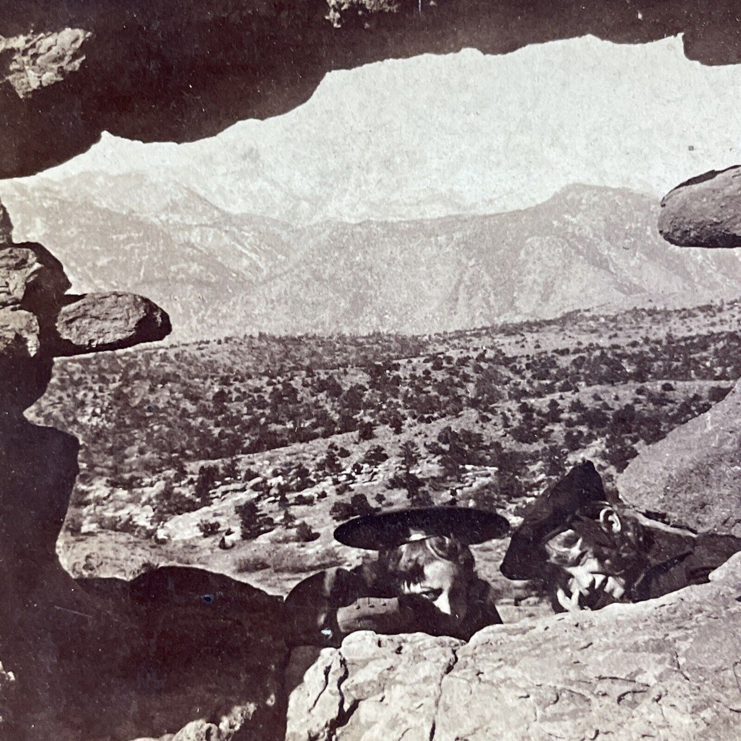 Antique 1901 Pikes Peak Garden Of Gods Colorado Stereoview Photo Card P5215