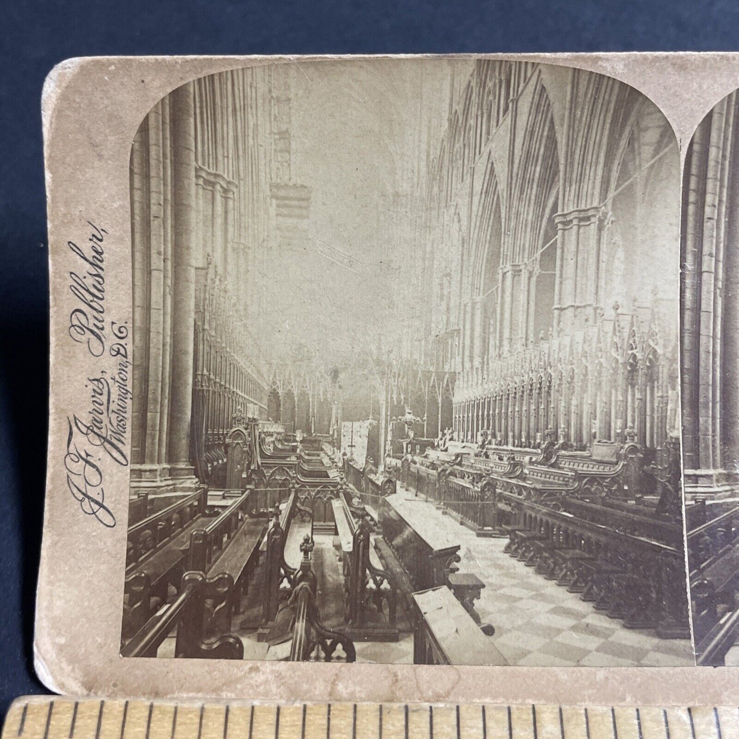 Antique 1880s Westminster Abbey Church London Stereoview Photo Card P4536