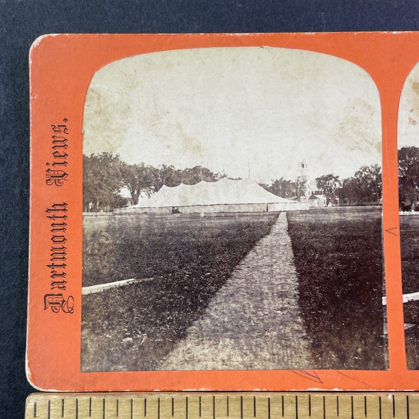 Centennial Tent Hanover NH Stereoview Photo Henry Osgood Bly Antique c1869 X965