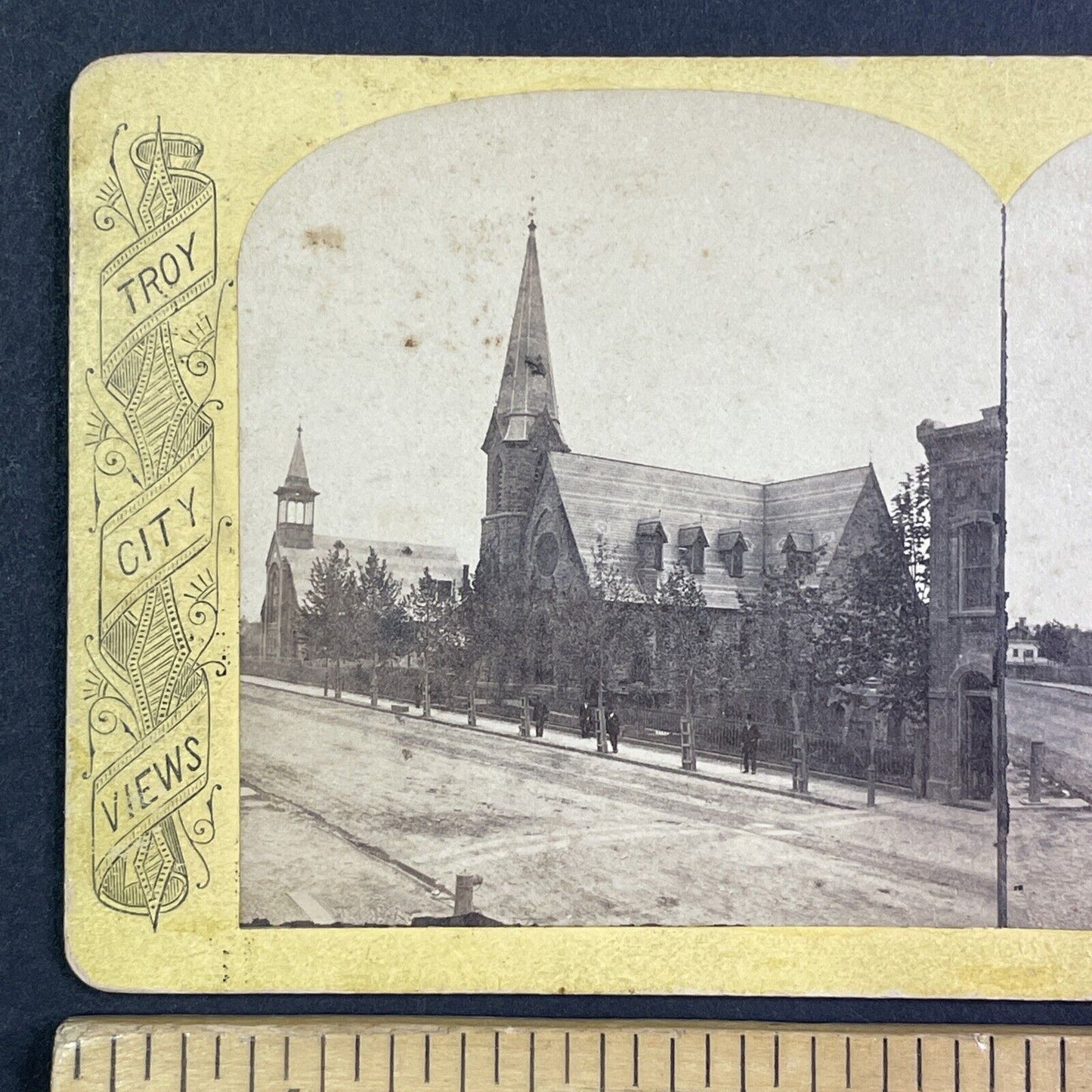 Church of the Ascension in Troy New York Stereoview W. Woods c1870s Y1001