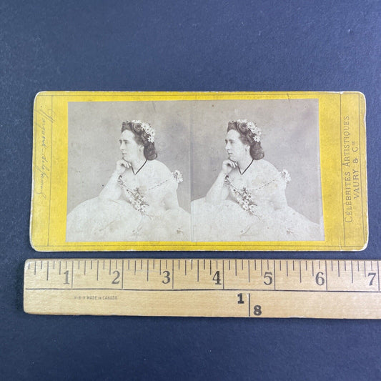 Actress Marguerite French Celebrity Stereoview Vaury & Cie Antique c1865 X3585