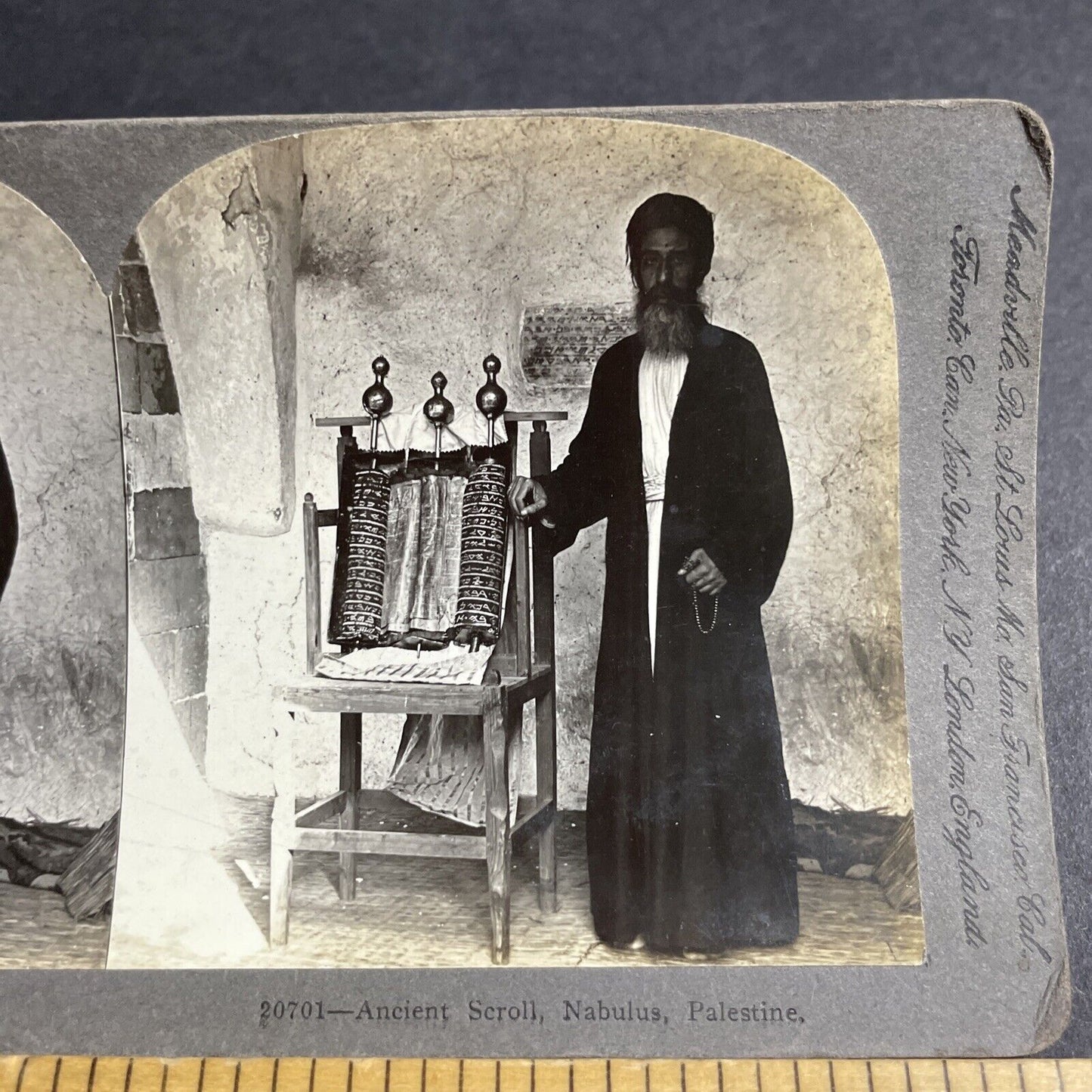 Antique 1905 Jewish Priest Jacob Ben Aaron Stereoview Photo Card P4386