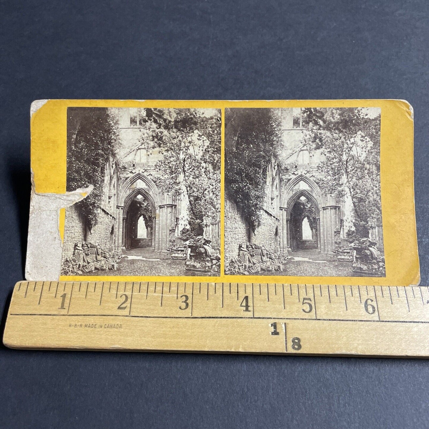 Antique 1860s Ruins Of Tintern Abbey England Stereoview Photo Card P4548