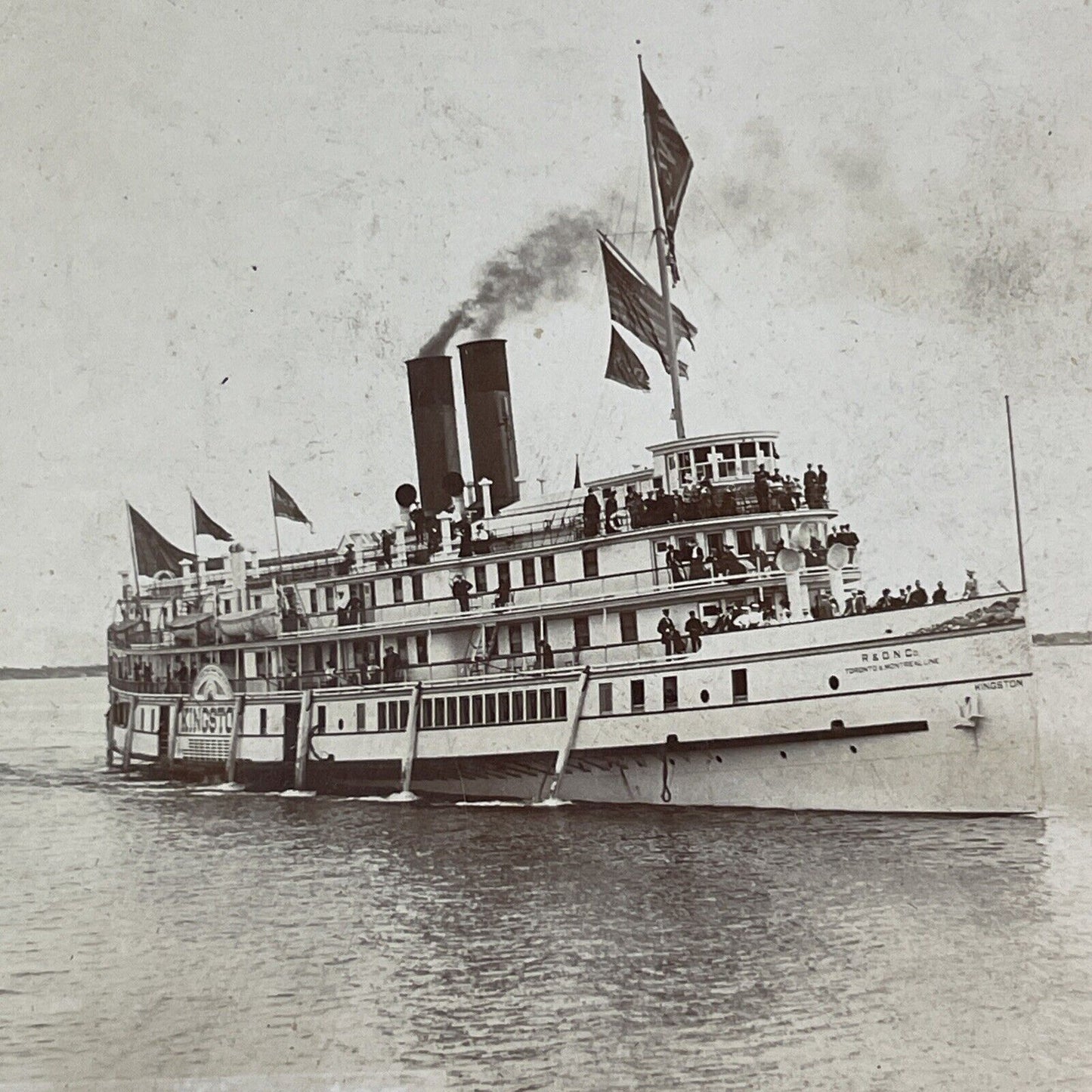 SS Kingston Steamer Steamship Stereoview Brockville ON Antique c1901 X1233