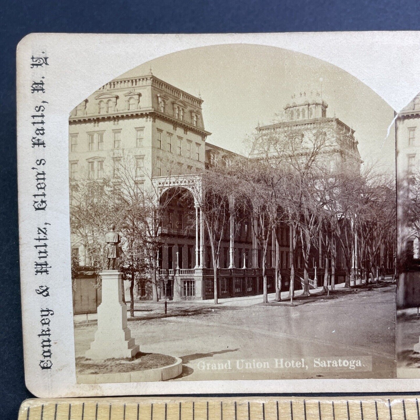 Antique 1880s United States Hotel Saratoga Springs Stereoview Photo Card V507