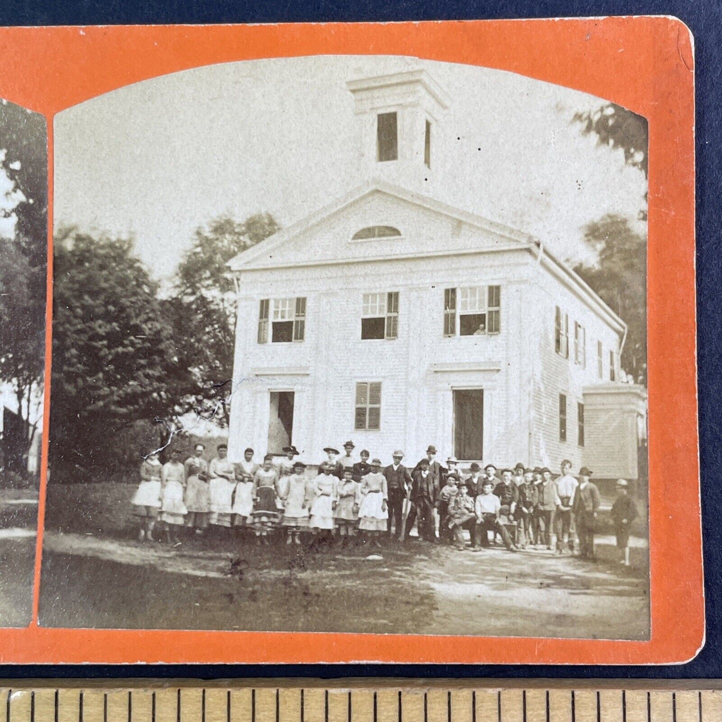 Boys and Girls Seminary New Hampshire or Vermont Stereoview Antique c1860s Y2558